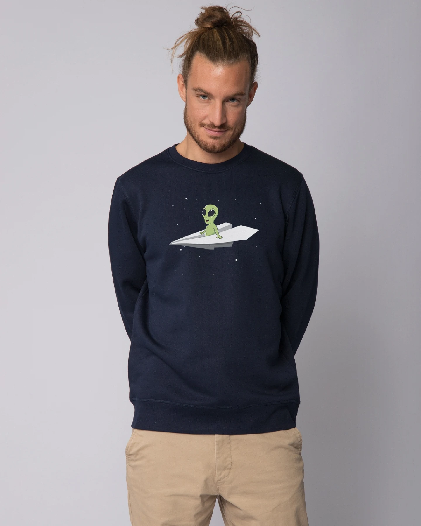 Watapparel Sweatshirt Alien on a paper plane – Ansicht 2