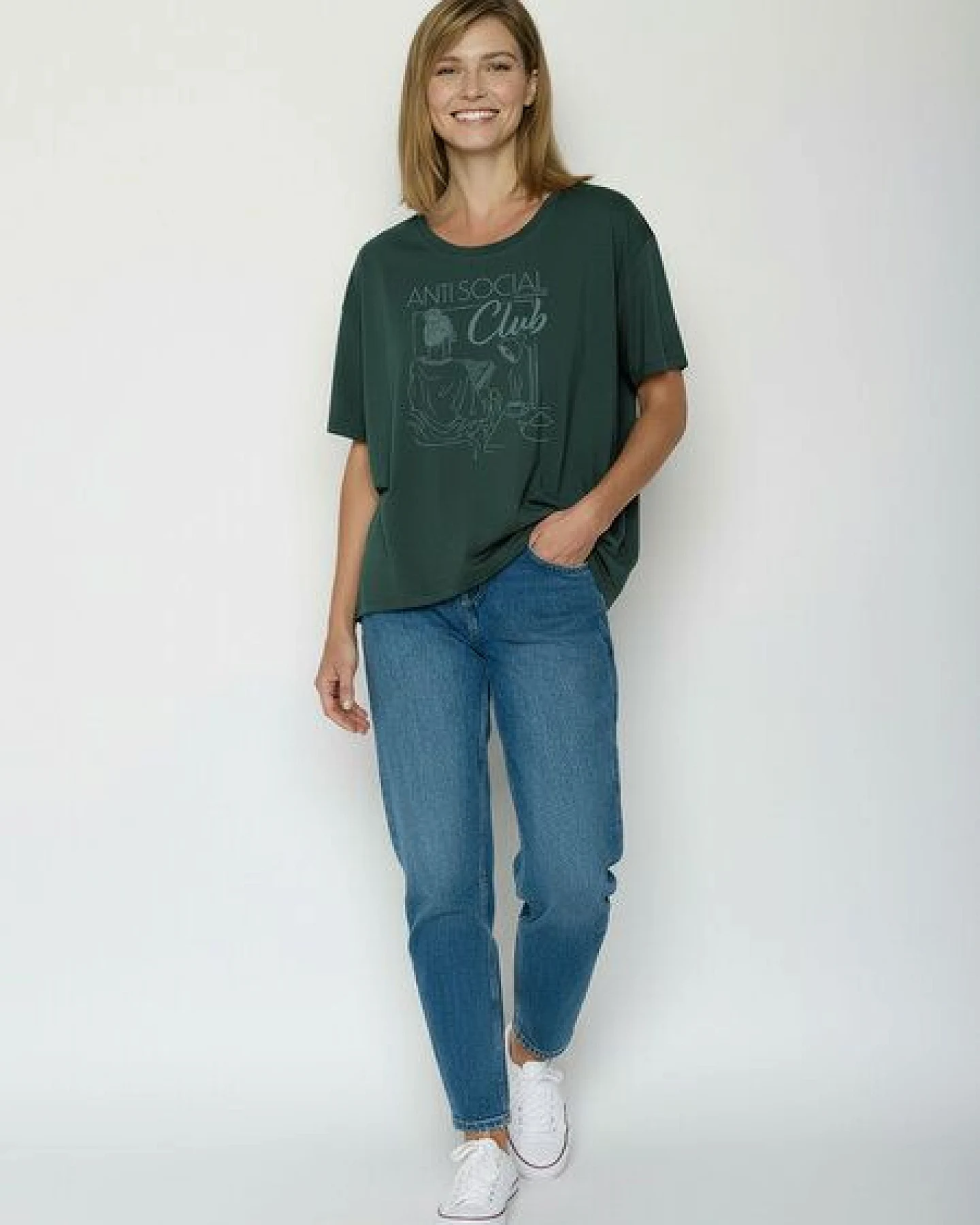 GREENBOMB Anti Social Feel - Lässiges T-Shirt aus Bio-Baumwoll-Mix / hochwertiger Print / GOTS / Fair & Vegan – Ansicht 3