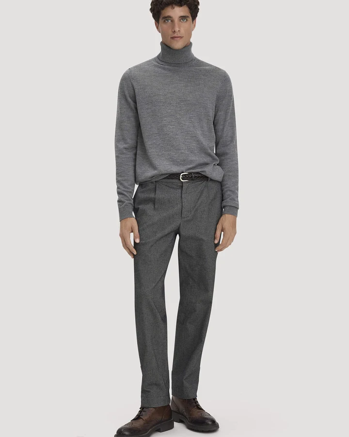 hessnatur Herren Chino RON Relaxed aus Bio-Baumwolle - grau - Größe 34/34