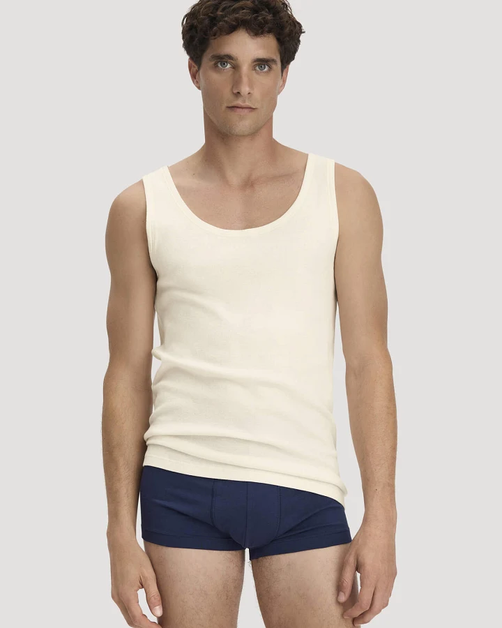 hessnatur Herren Athletic Shirt PURE COTTON aus Bio-Baumwolle - natur - Größe 4 = S