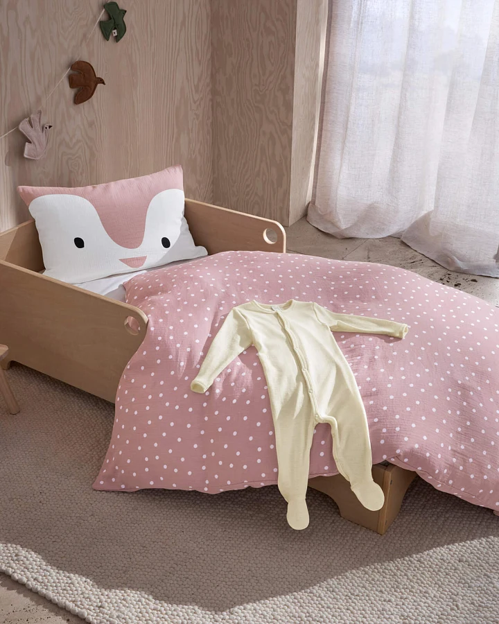hessnatur Baby Musselin Bettwäsche Set aus Bio-Baumwolle - rosa - Größe 100x135 / 40x60 cm