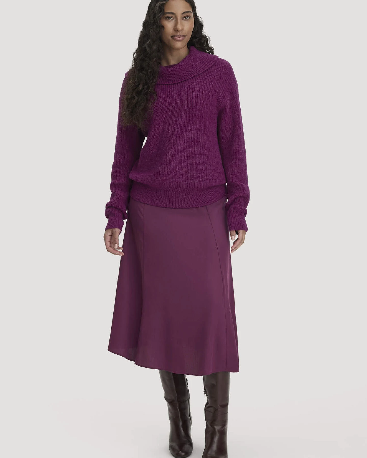 hessnatur Damen Pullover Relaxed aus Alpaka - lila - Größe L – Ansicht 2