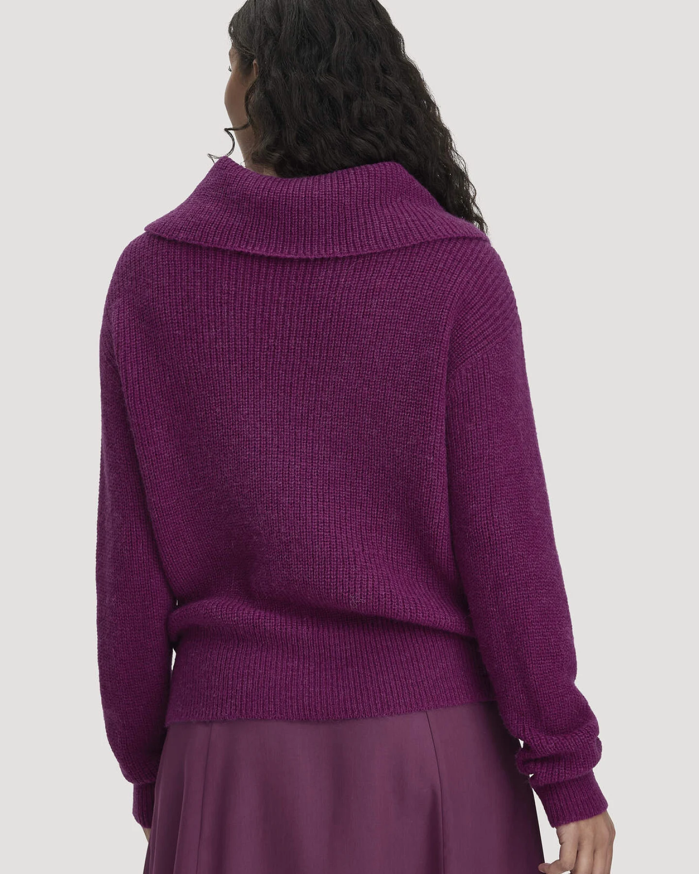 hessnatur Damen Pullover Relaxed aus Alpaka - lila - Größe XS – Ansicht 3