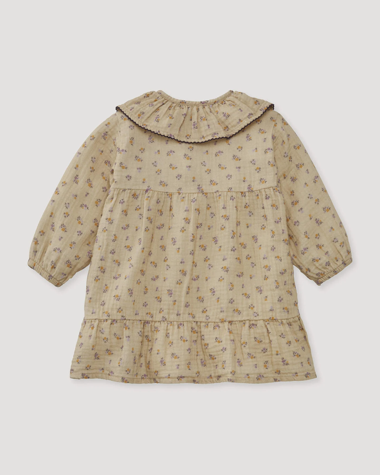 hessnatur Baby Musselin Kleid aus Bio-Baumwolle - beige - Größe 62/68 – Ansicht 2