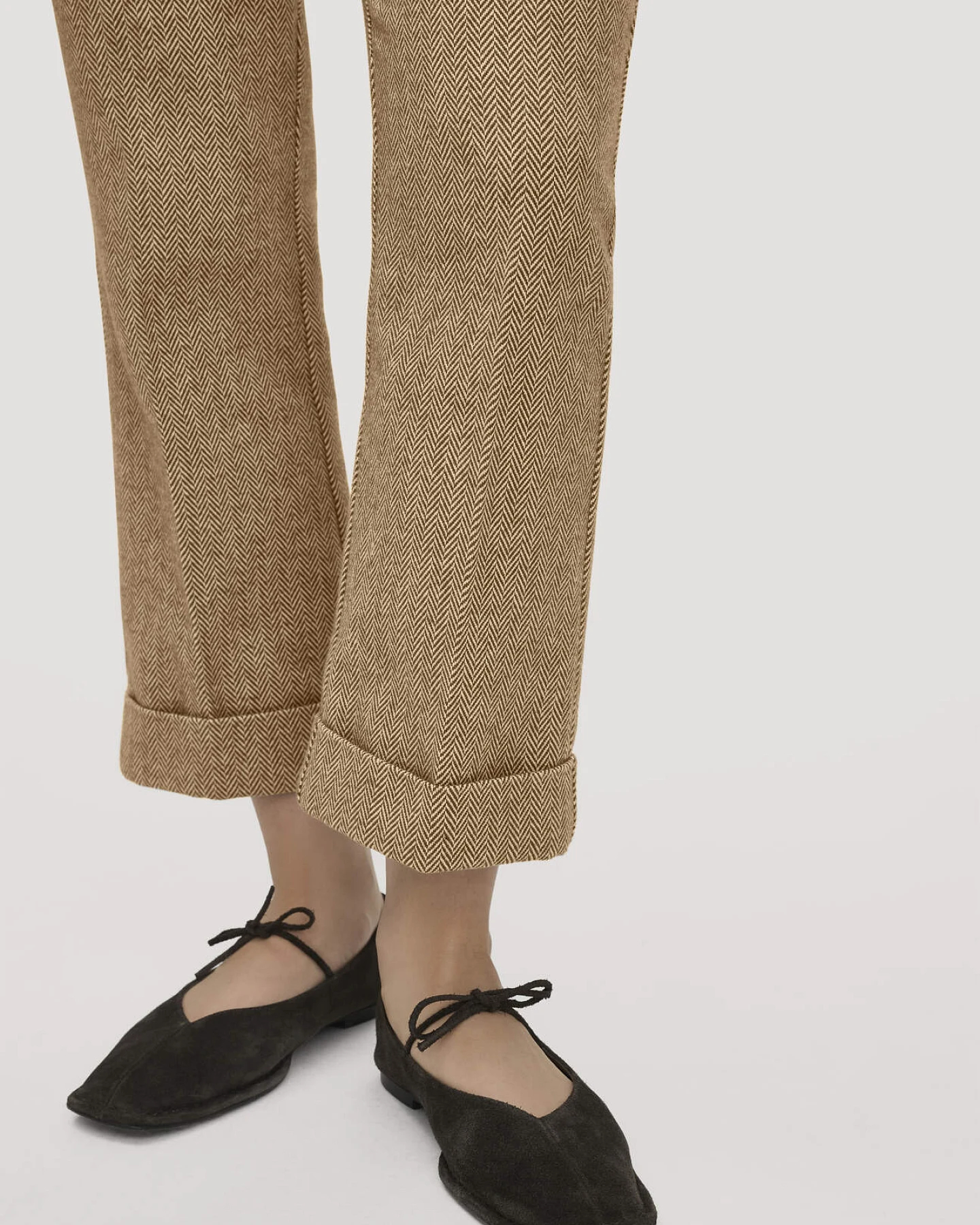 hessnatur Damen Hose Flared Leg aus Bio-Baumwolle - braun - Größe 48 – Ansicht 3
