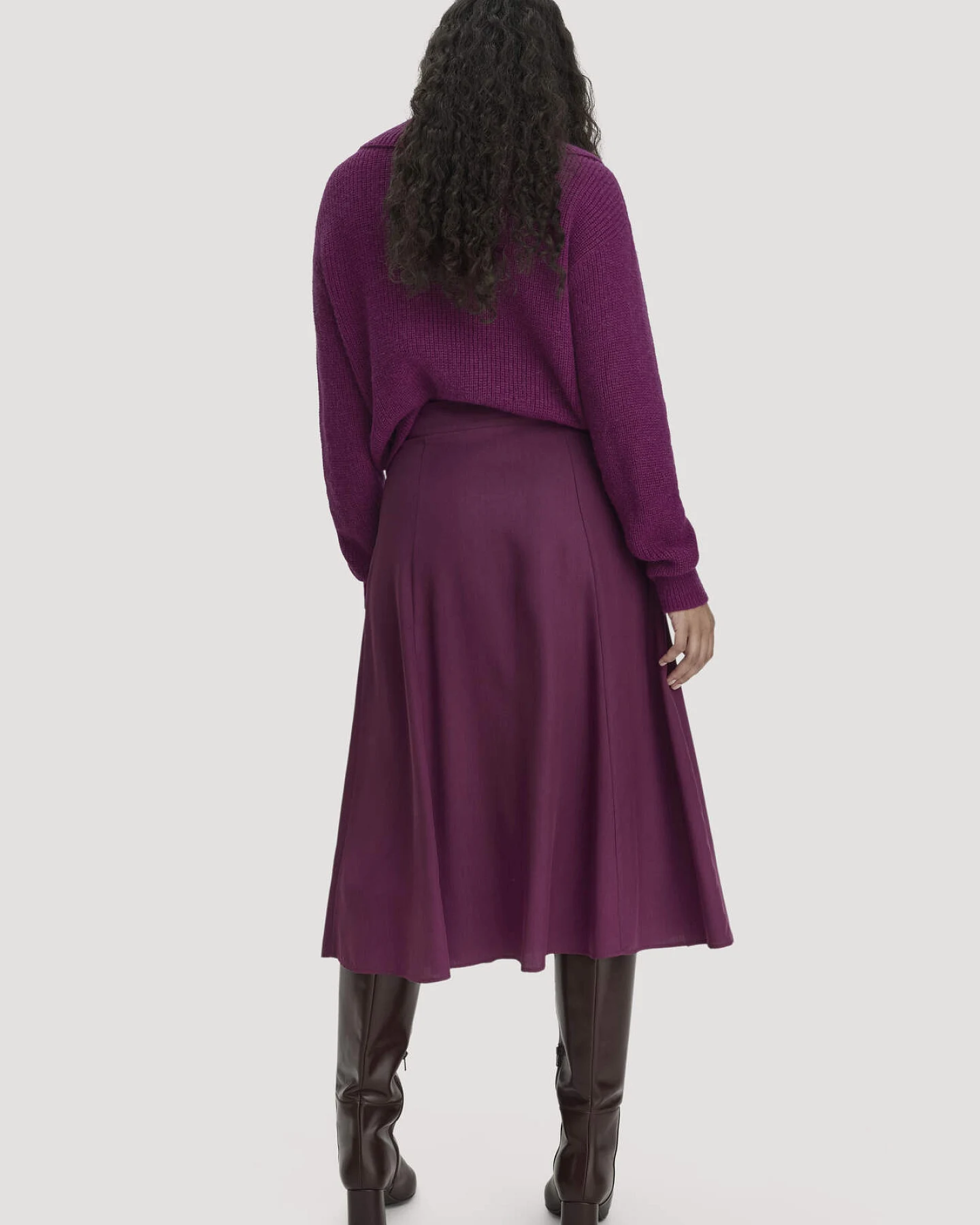 hessnatur Damen Gewebe Rock Midi aus TENCEL™ Lyocell - rot - Größe 34 – Ansicht 2