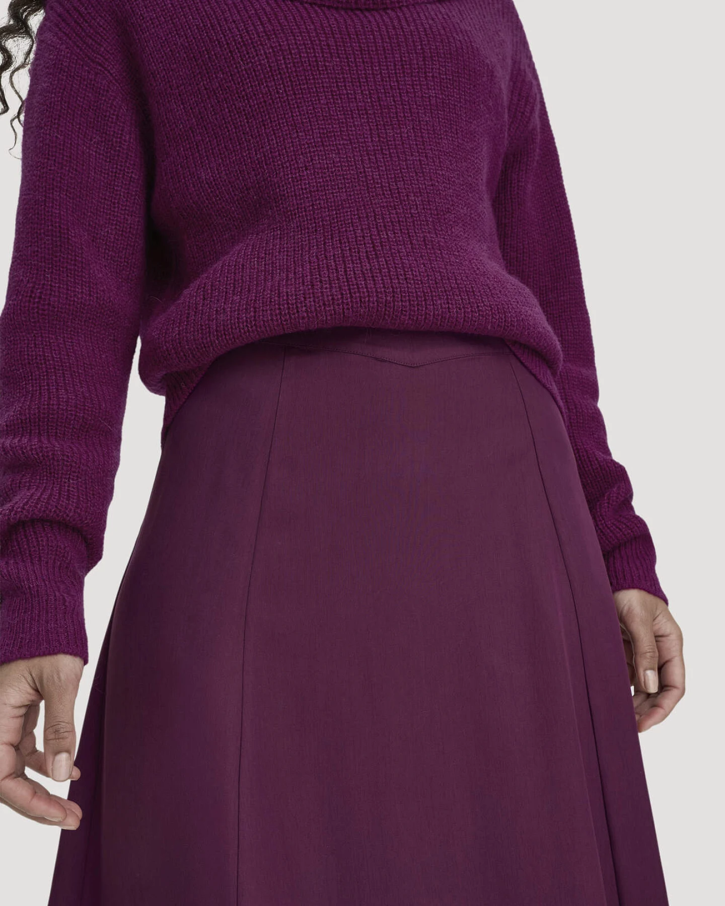 hessnatur Damen Gewebe Rock Midi aus TENCEL™ Lyocell - rot - Größe 34 – Ansicht 3