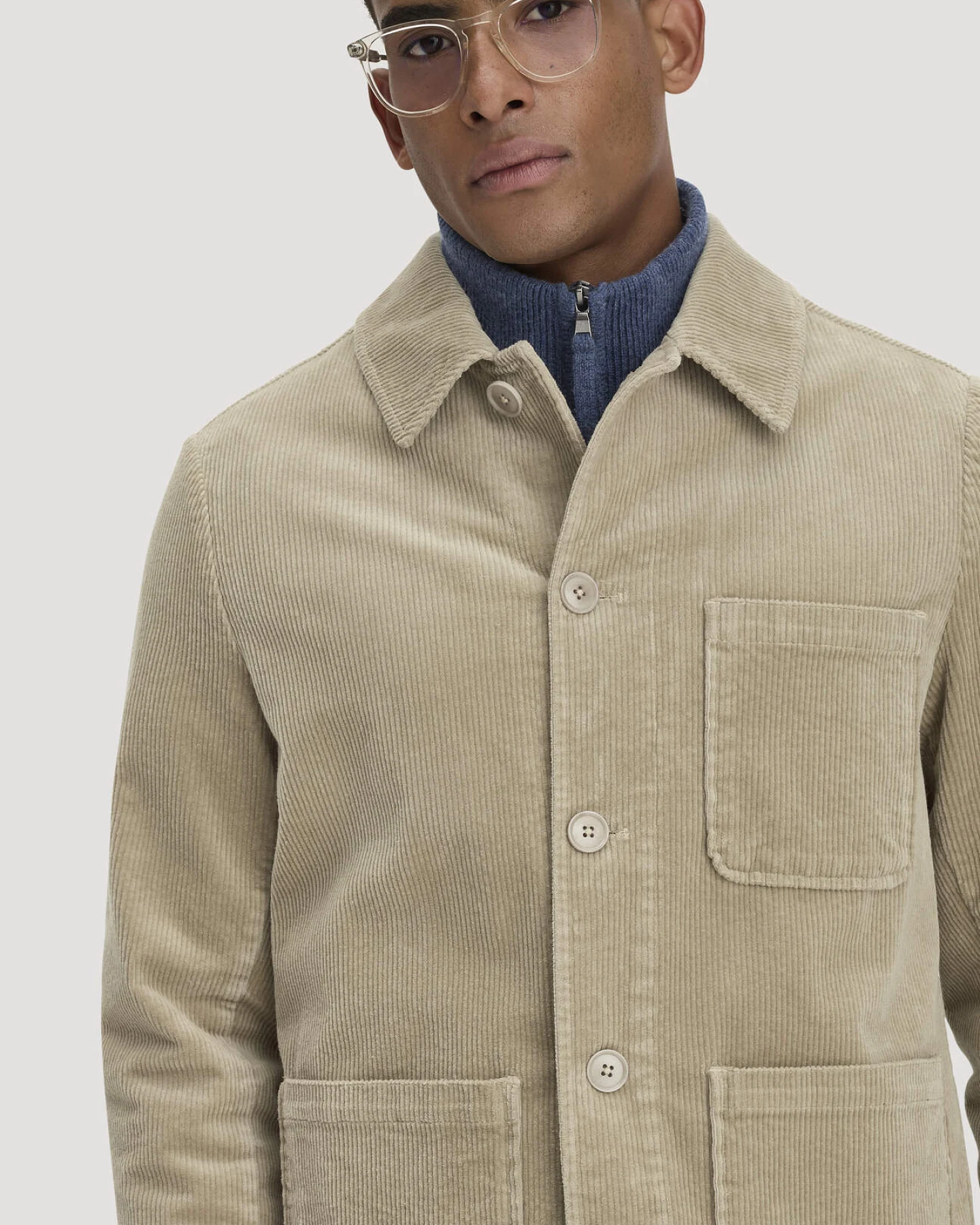 hessnatur Herren Cord Sakko Regular aus Bio-Baumwolle - beige - Größe 46 – Ansicht 4