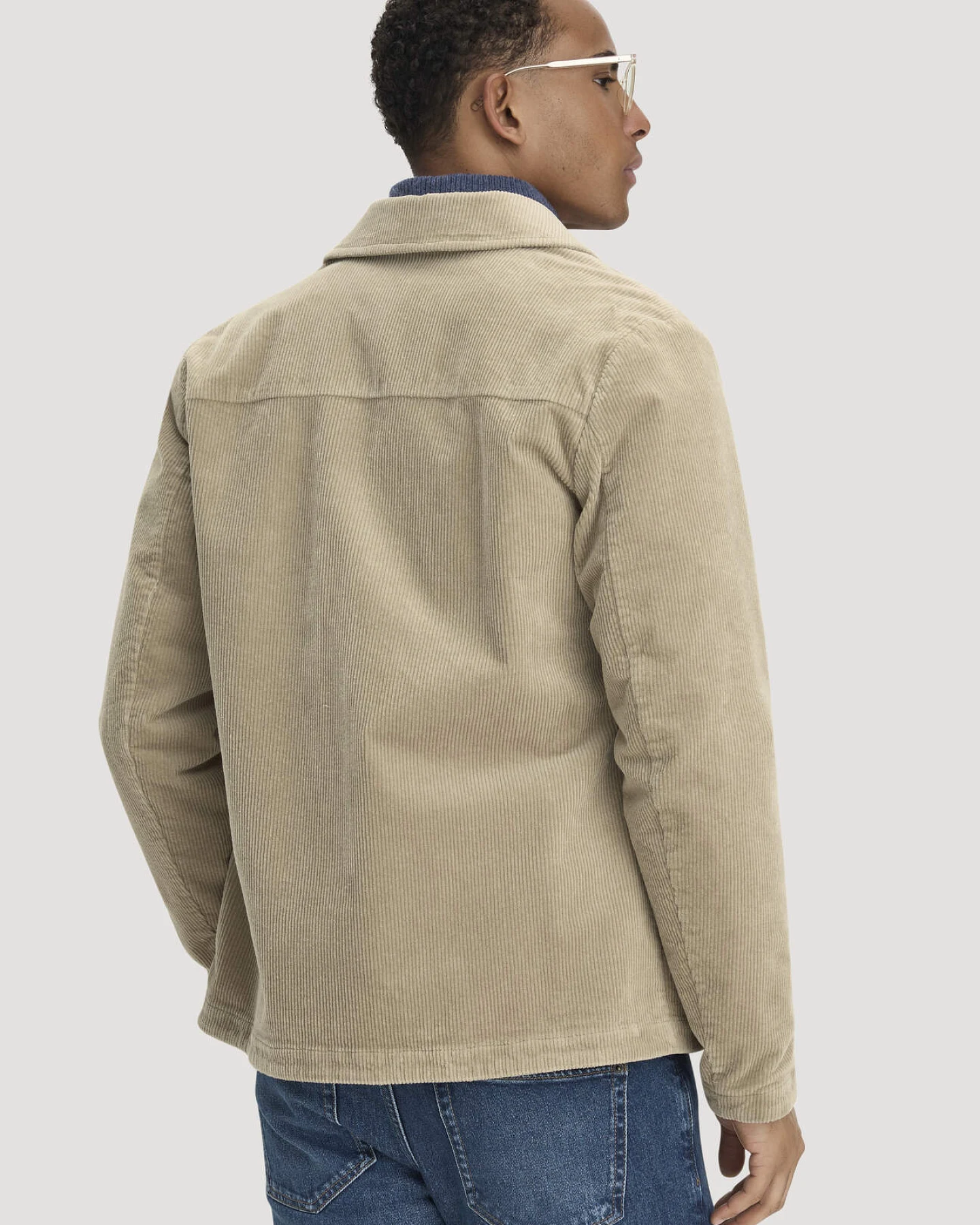 hessnatur Herren Cord Sakko Regular aus Bio-Baumwolle - beige - Größe 48 – Ansicht 3