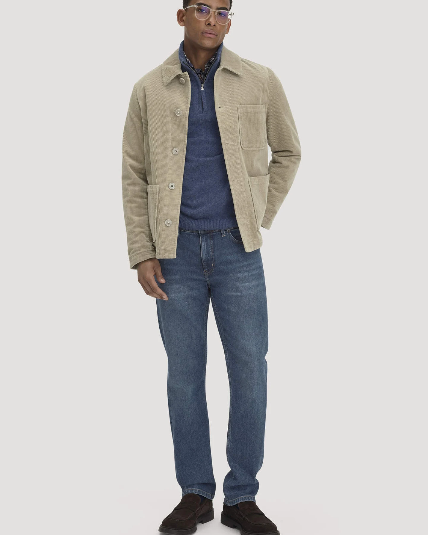 hessnatur Herren Cord Sakko Regular aus Bio-Baumwolle - beige - Größe 52 – Ansicht 2