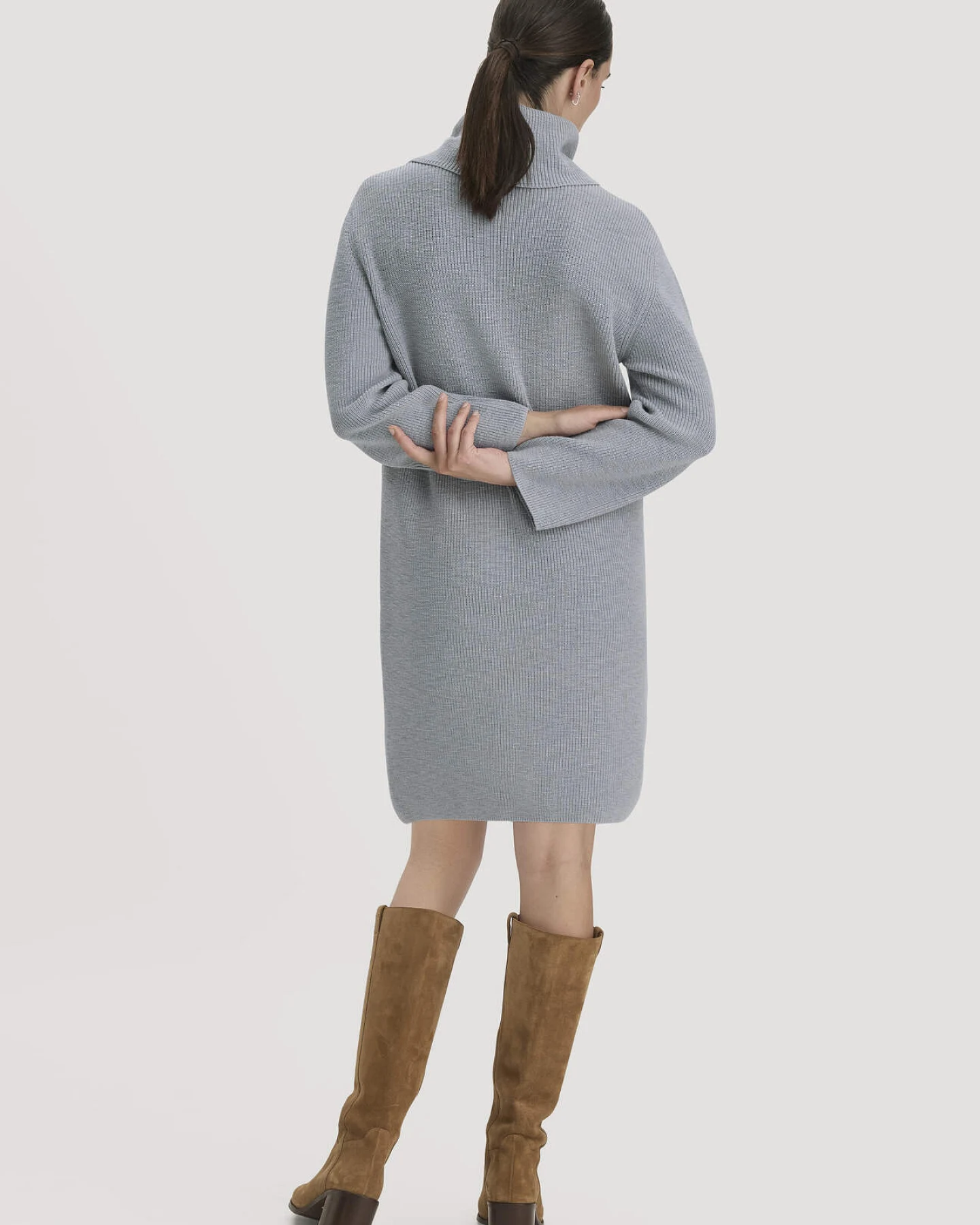 hessnatur Damen Strickkleid Relaxed aus Bio-Baumwolle - blau - Größe L – Ansicht 2