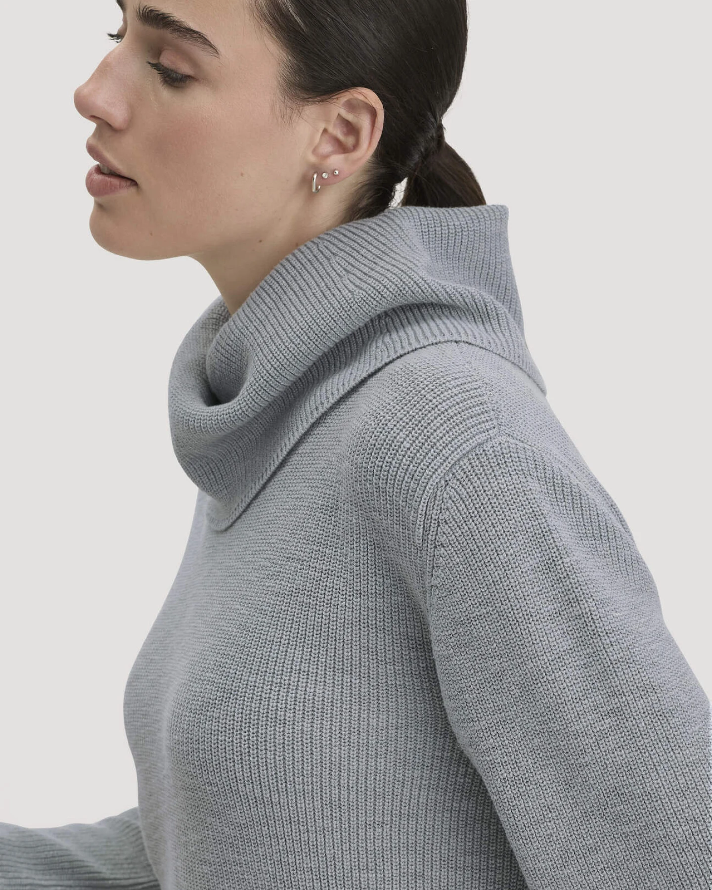 hessnatur Damen Strickkleid Relaxed aus Bio-Baumwolle - blau - Größe XXL – Ansicht 3
