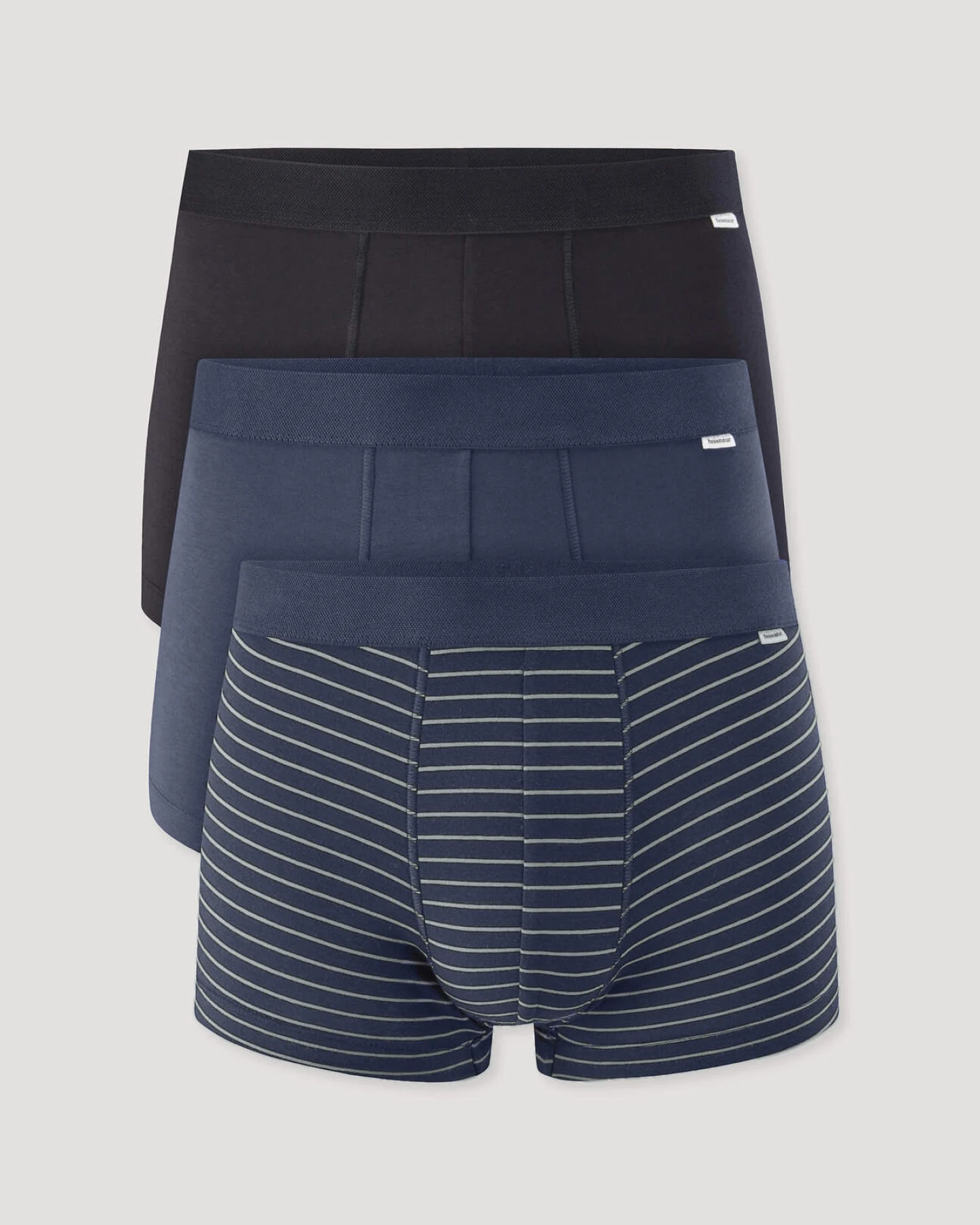hessnatur Herren Pants Regular Cut im 3er-Pack COTTON MIX aus Bio-Baumwolle - blau - Größe 4 = S – Ansicht 3