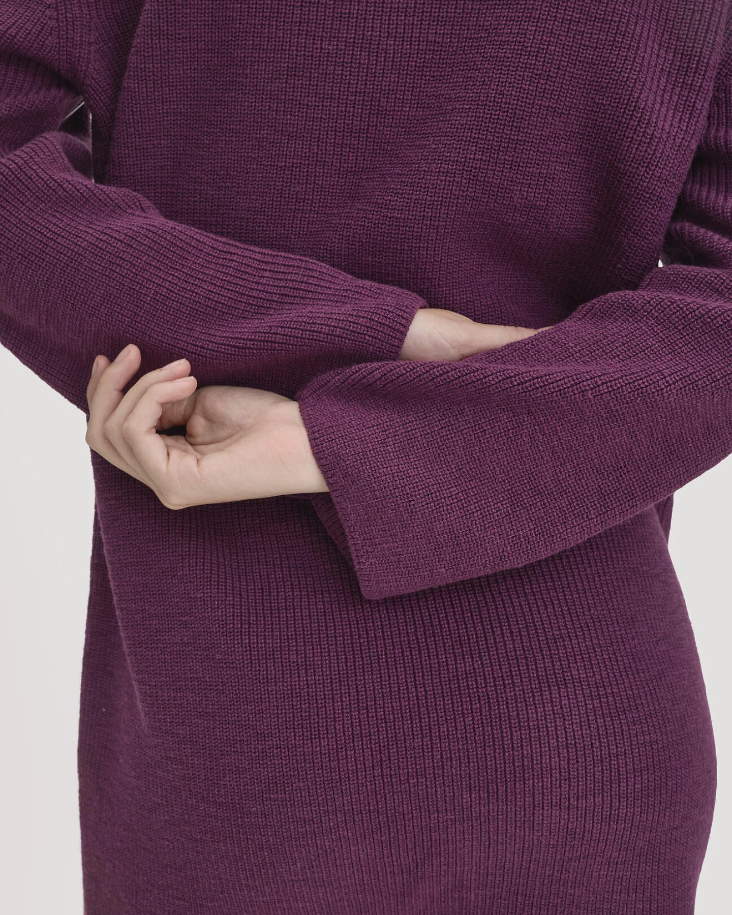 hessnatur Damen Strickkleid Relaxed aus Bio-Baumwolle - rot - Größe L – Ansicht 3