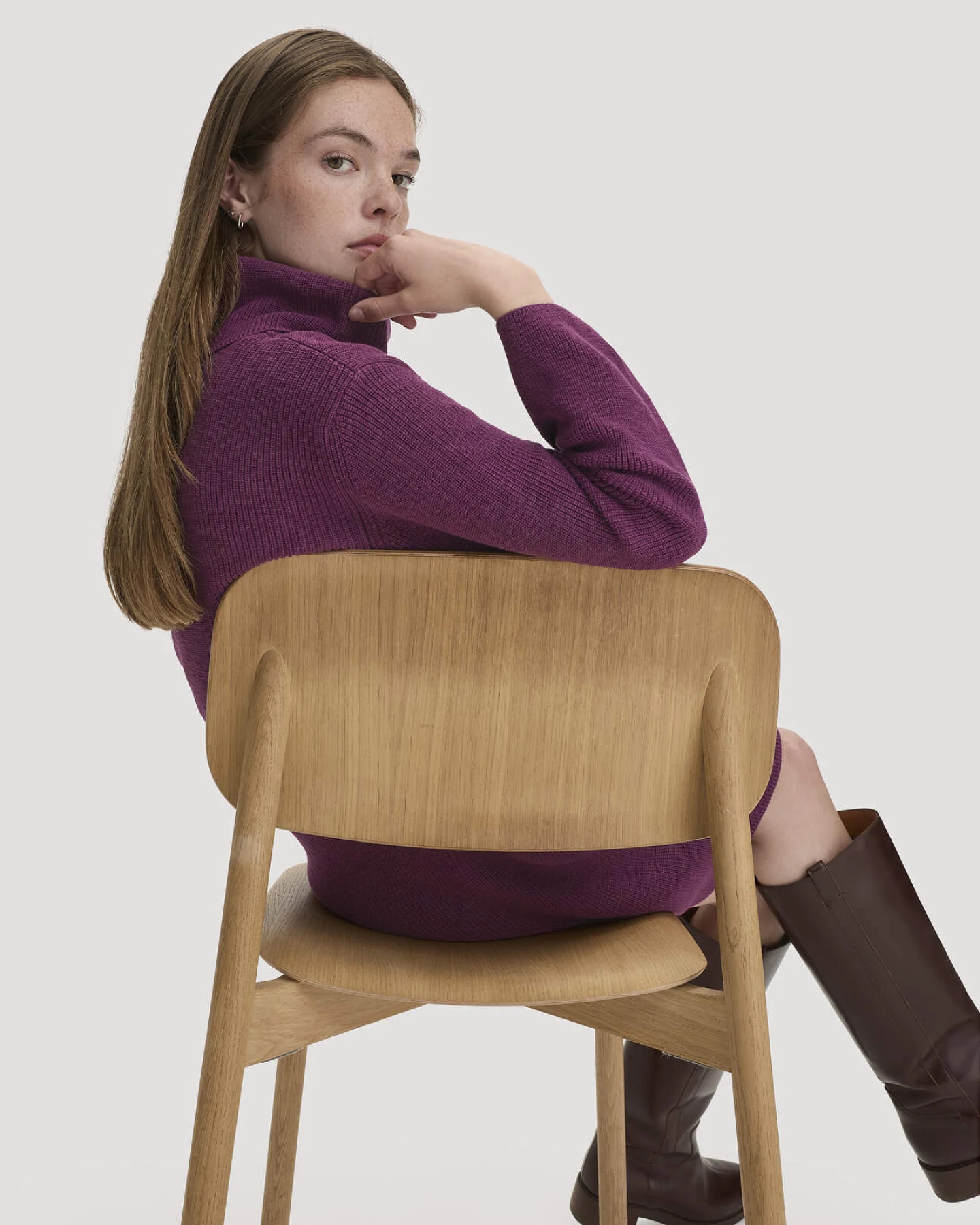 hessnatur Damen Strickkleid Relaxed aus Bio-Baumwolle - rot - Größe L – Ansicht 4