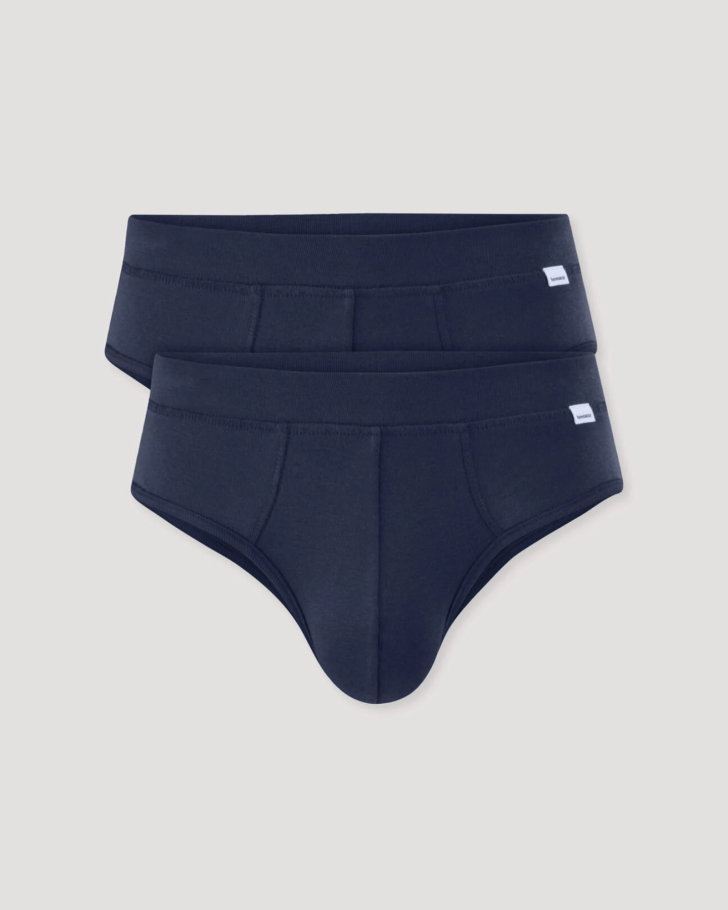 hessnatur Herren Slip Regular Cut im 2er-Pack PURE NATURE aus Bio-Baumwolle - blau - Größe 6 = L – Ansicht 3