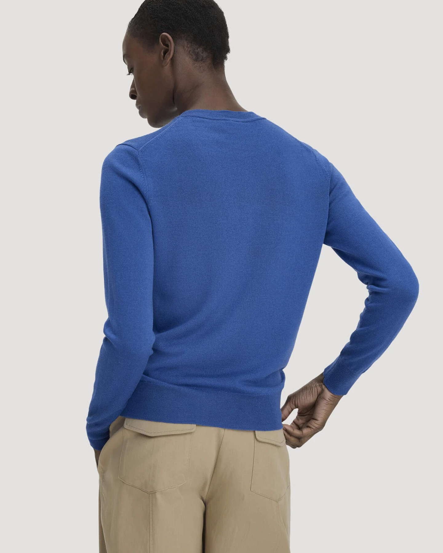 hessnatur Damen Pullover Regular aus Bio-Merinowolle - blau - Größe L – Ansicht 3