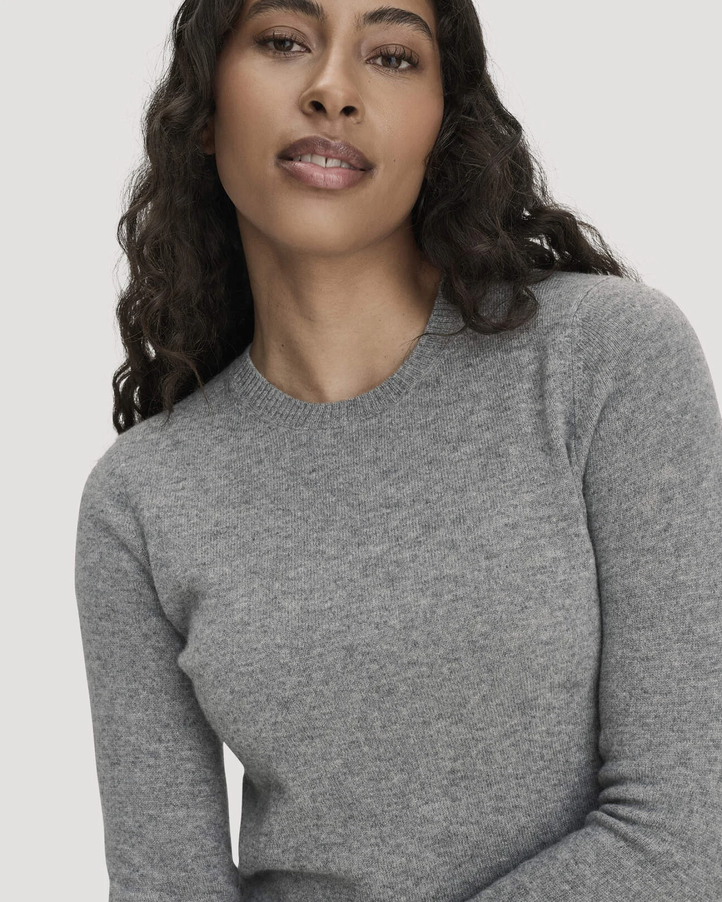 hessnatur Damen Strickkleid Regular aus Bio-Schurwolle mit Cashmere - grau - Größe L – Ansicht 3