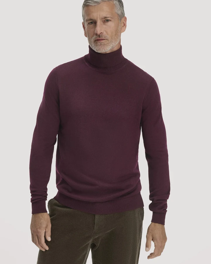 hessnatur Herren Rollkragenpullover Regular aus Bio-Merinowolle - braun - Größe L