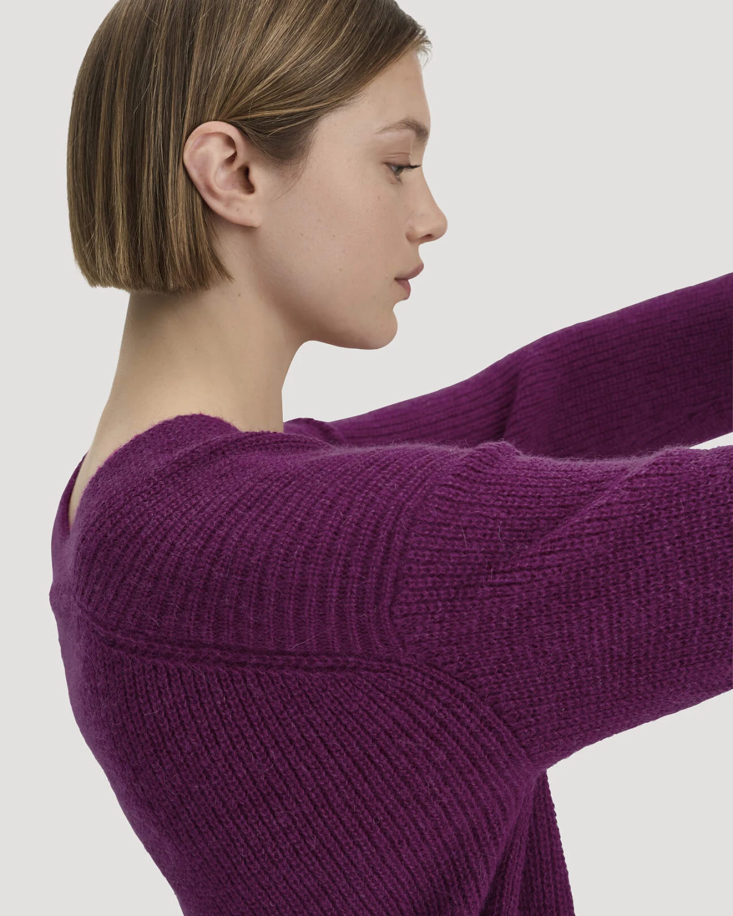 hessnatur Damen Strick Pullover Relaxed aus Alpaka - lila - Größe XL – Ansicht 4