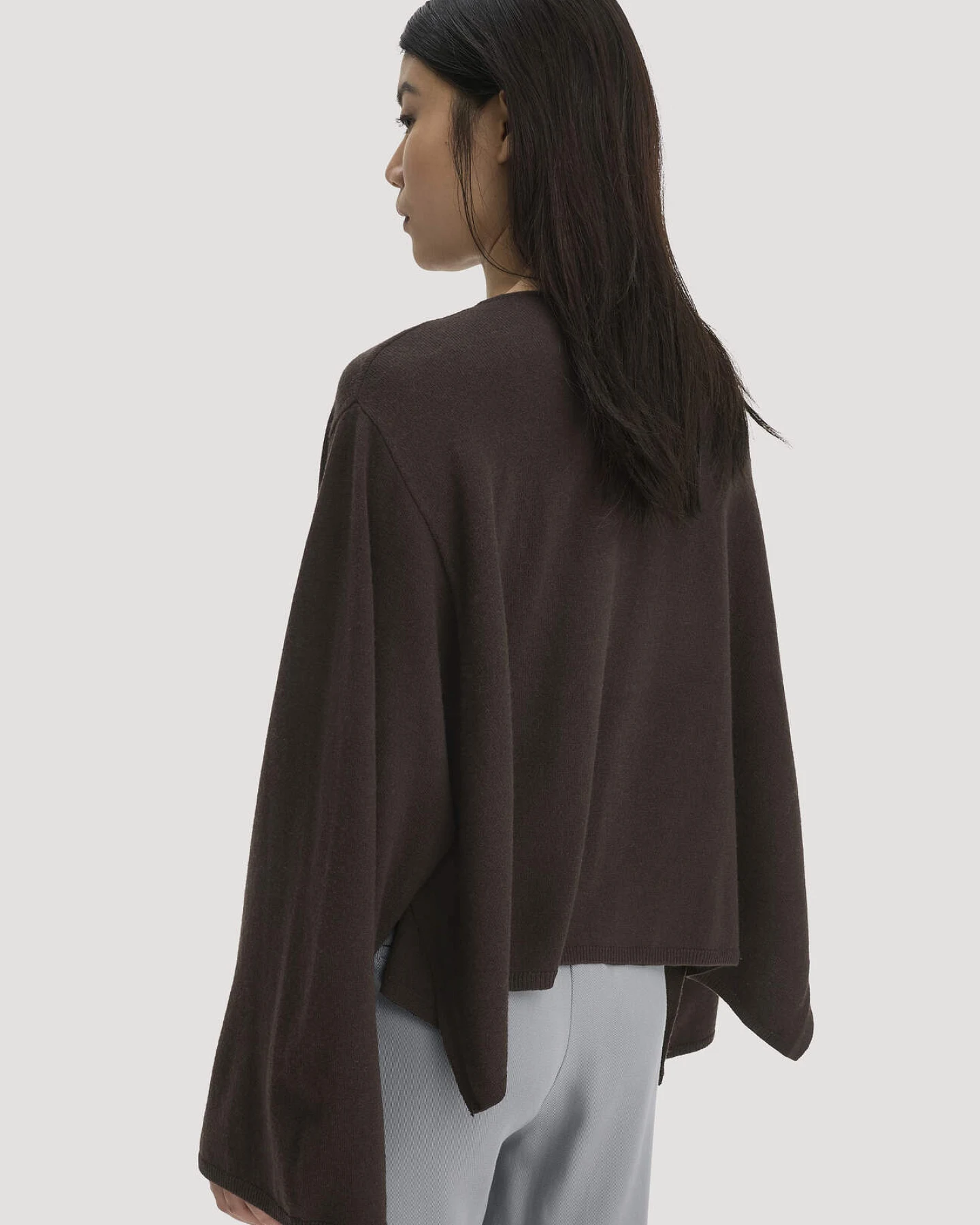 hessnatur Damen Strick Pullover Oversize aus Bio-Merinowolle mit Cashmere - braun - Größe onesize – Ansicht 4