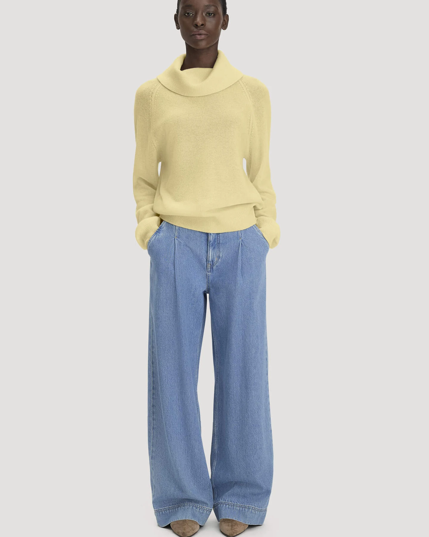 hessnatur Damen Strick-Pullover Relaxed BETTER RECYCLING aus Kaschmir - gelb - Größe M – Ansicht 2