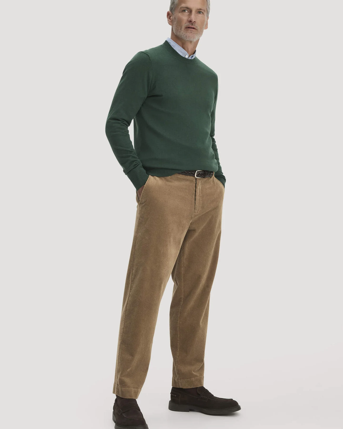hessnatur Herren Pullover Regular aus Bio-Merinowolle - grün - Größe XL – Ansicht 2