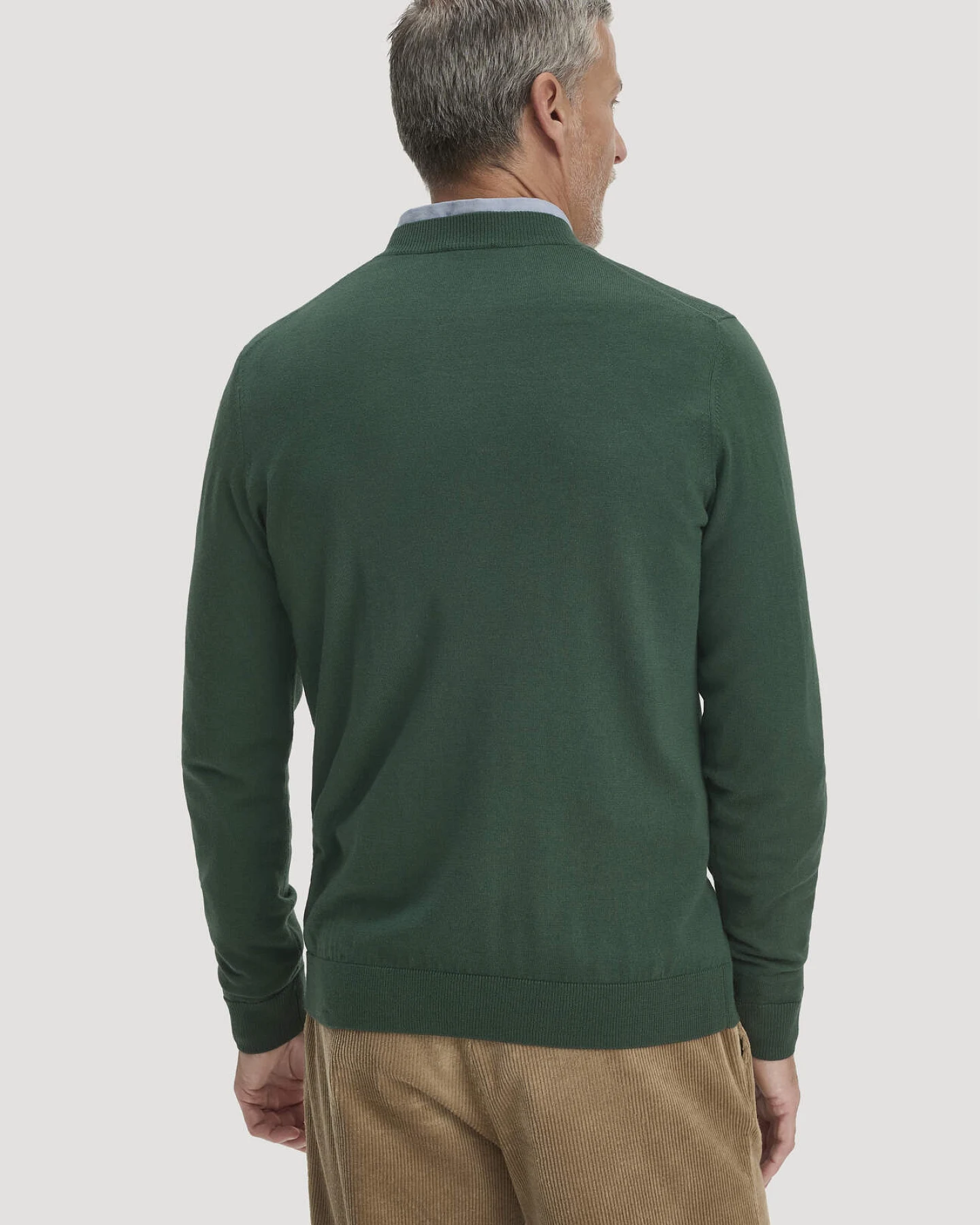 hessnatur Herren Pullover Regular aus Bio-Merinowolle - grün - Größe XL – Ansicht 3