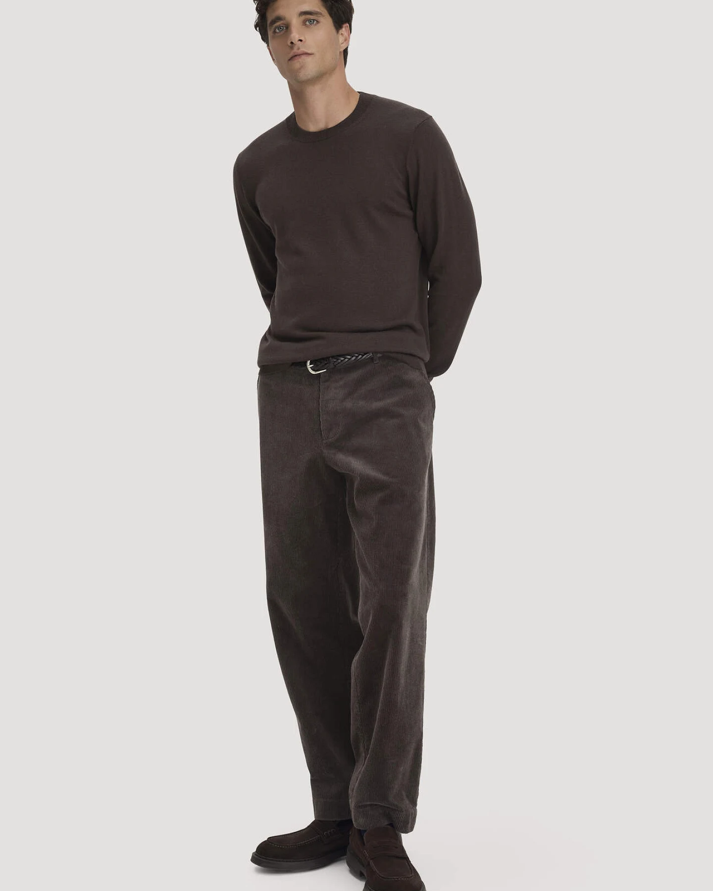 hessnatur Herren Pullover Regular aus Bio-Merinowolle - braun - Größe XL – Ansicht 2