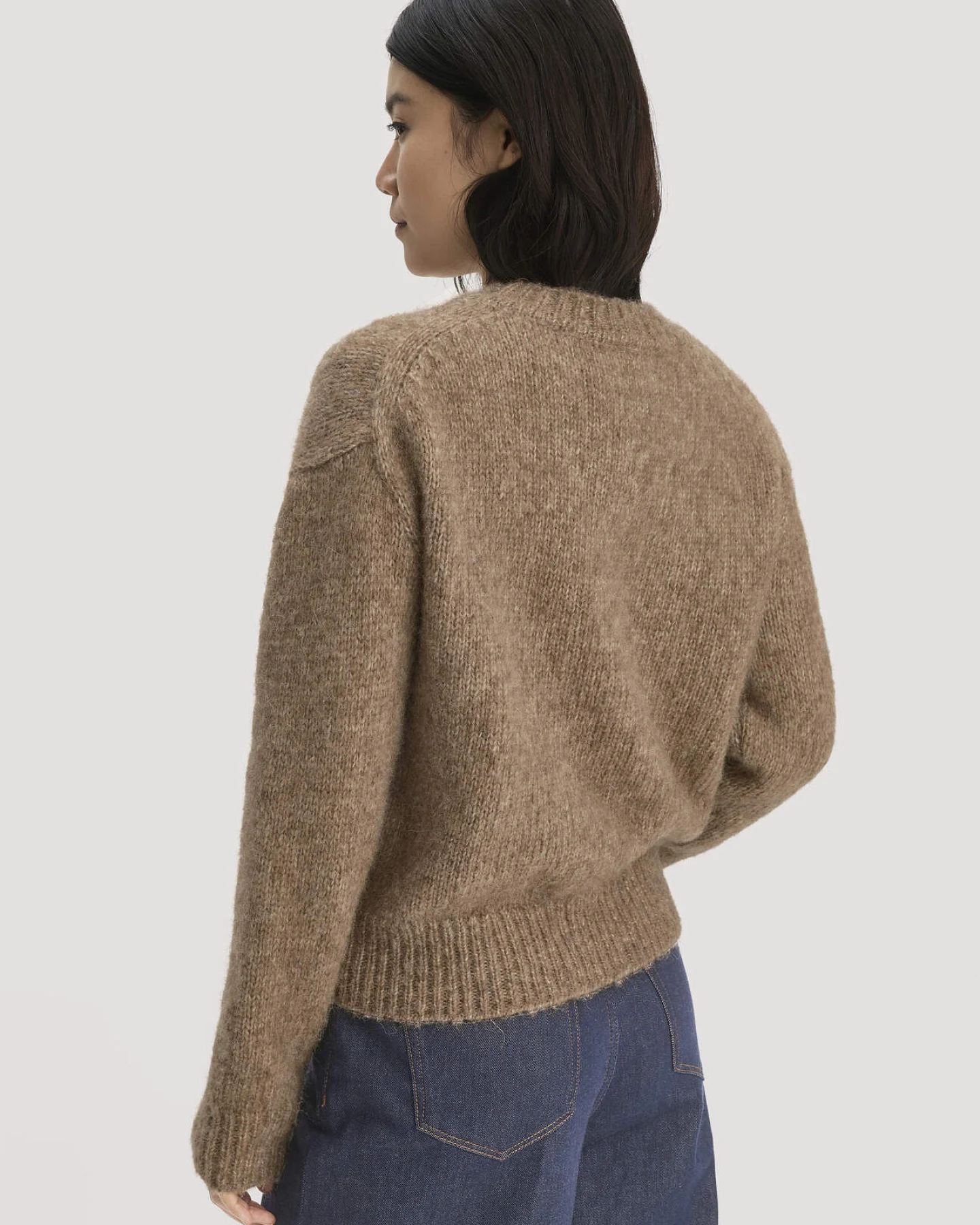 hessnatur Damen Pullover Relaxed aus Alpaka mit Bio-Baumwolle - braun - Größe XL – Ansicht 3