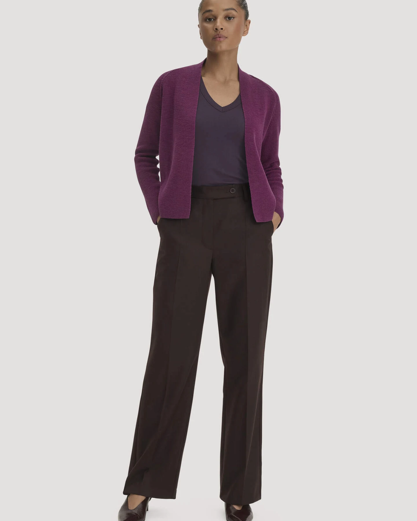 hessnatur Damen Softrib Top Fitted aus Bio-Baumwolle und TENCEL™ Modal - lila - Größe 40 – Ansicht 2