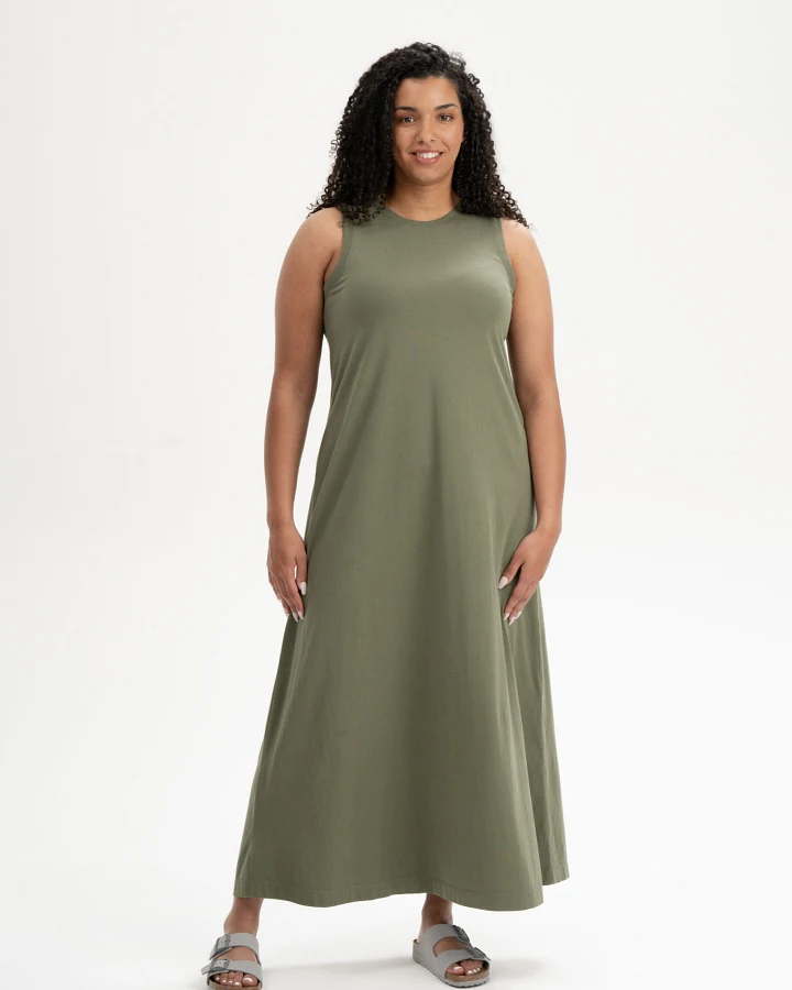 MELA Damen vegan Maxikleid Mahika Thymian