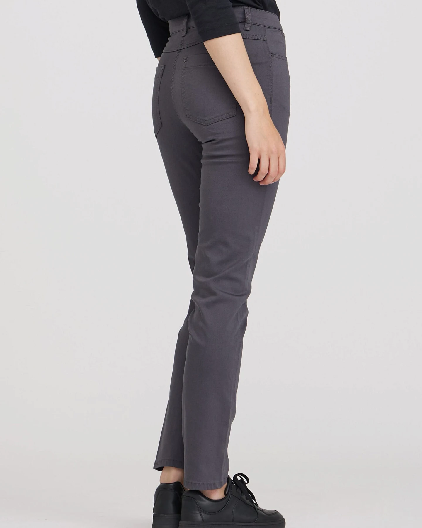 LAURIE Damen vegan Hose Charlotte Regular Ml Anthrazitgrau – Ansicht 2