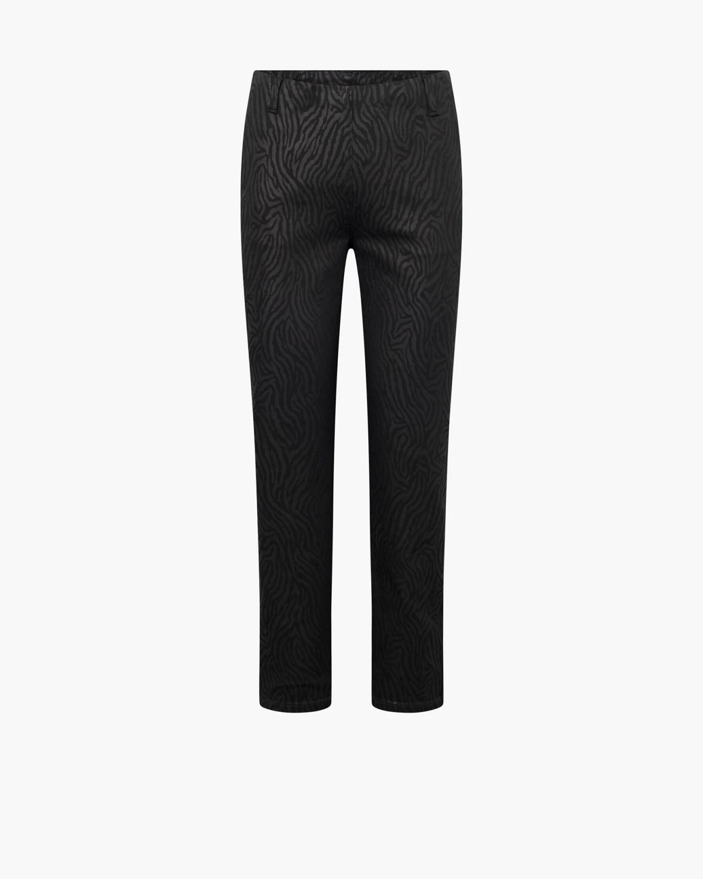 LAURIE Damen vegan Hose Taylor Regular Short Länge Schwarz Zebra Print – Ansicht 2