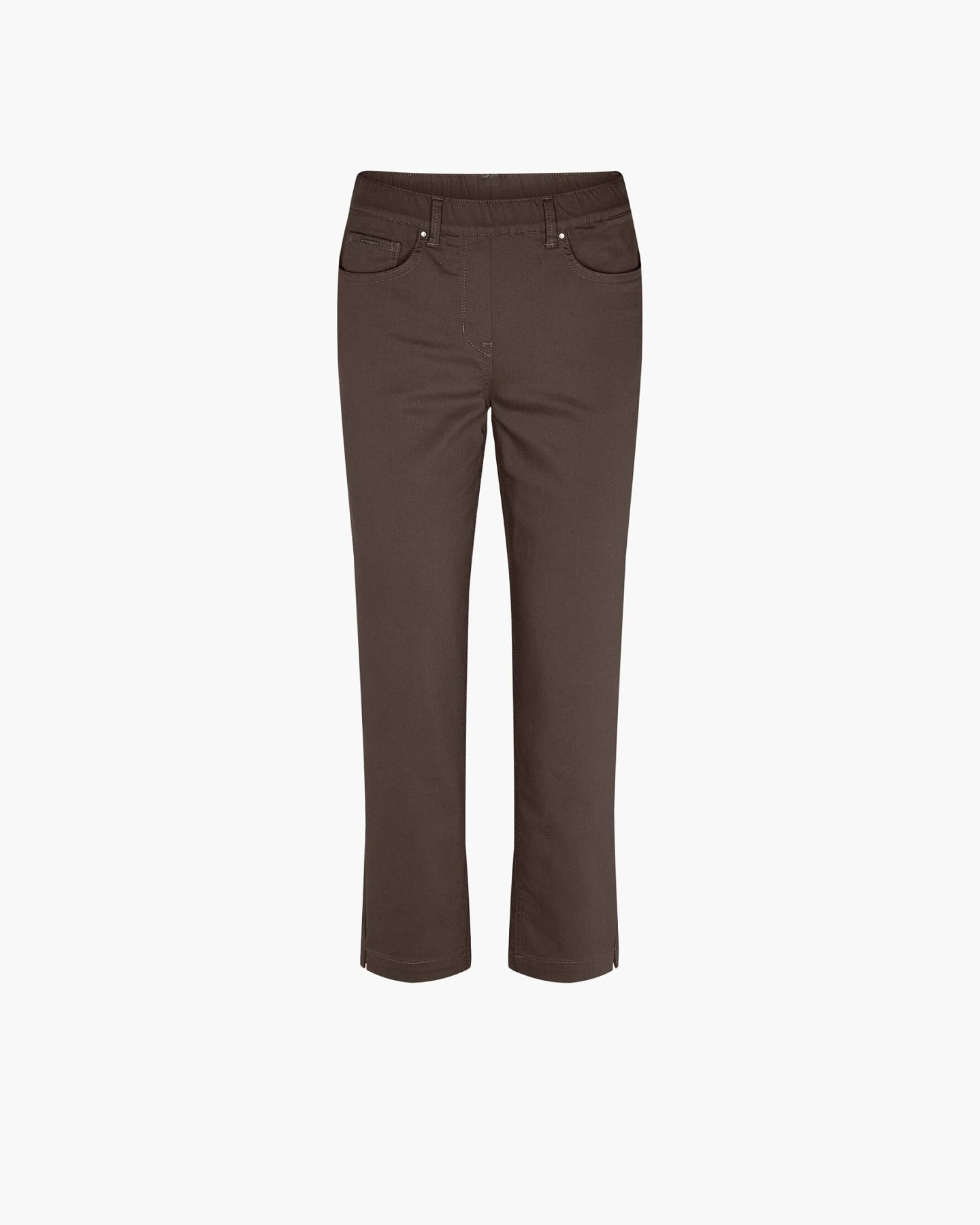 LAURIE Damen vegan Hose Hannah Regular Extra Short Länge Braun – Ansicht 2