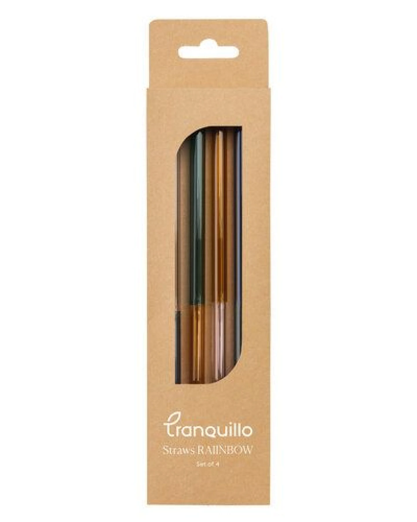 TRANQUILLO Strohhalme RAIINBOW 4er-Set Blau – Borosilikatglas – Ansicht 2