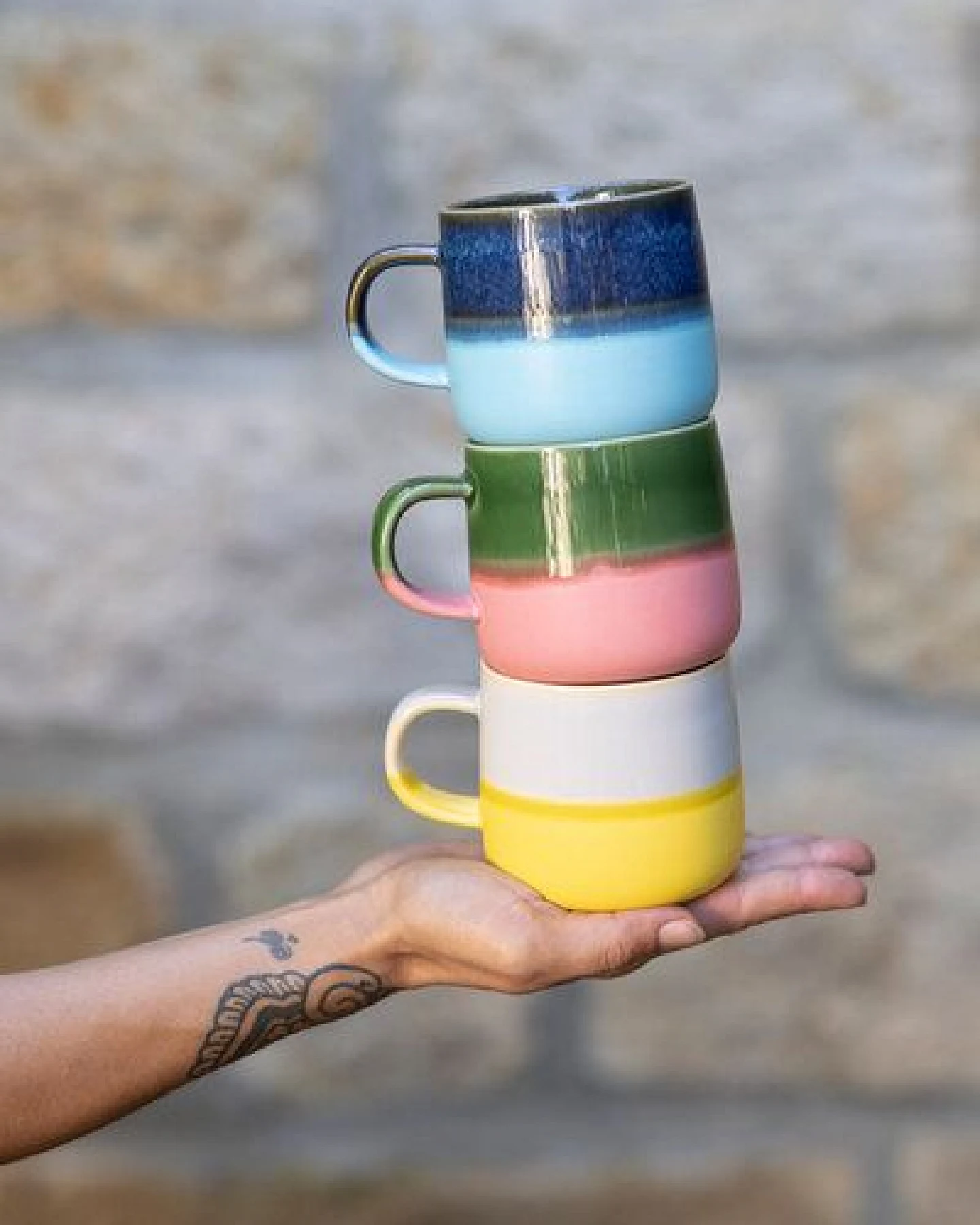 TRANQUILLO Tasse Industrial matt und glänzend aus Steingut, 390 ml (POR661, POR662, POR663) – Ansicht 2