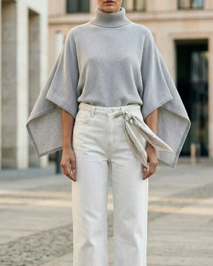 Will's Vegan Shop Recycelter Strick-Poncho