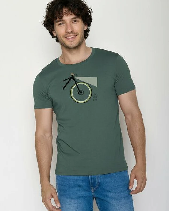 GREENBOMB Bike Light Guide - Sportliches T-Shirt aus Bio-Baumwolle / hochwertiger Print / GOTS / Fair & Vegan