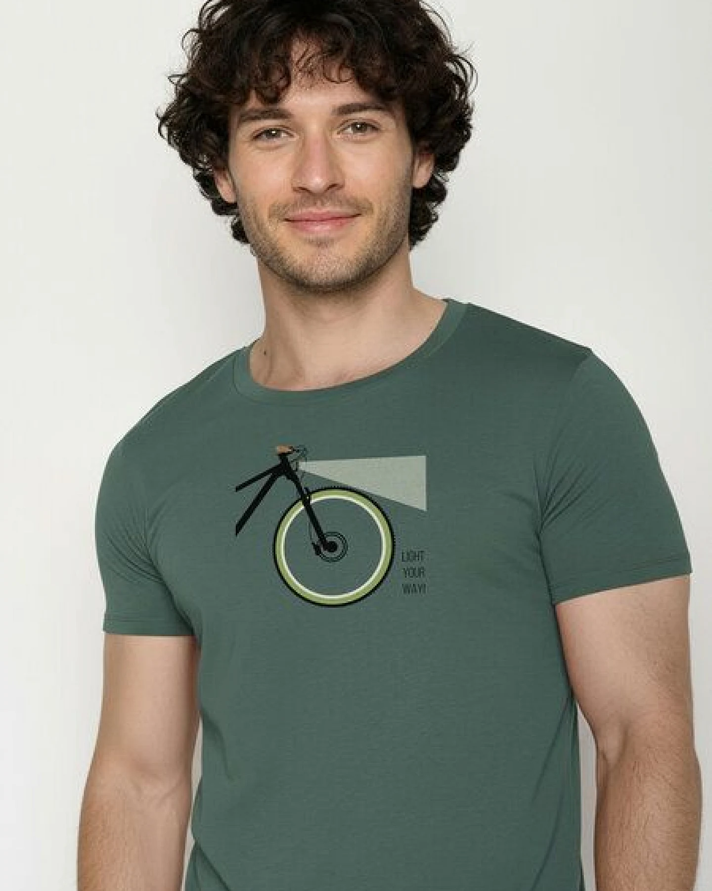 GREENBOMB Bike Light Guide - Sportliches T-Shirt aus Bio-Baumwolle / hochwertiger Print / GOTS / Fair & Vegan – Ansicht 2
