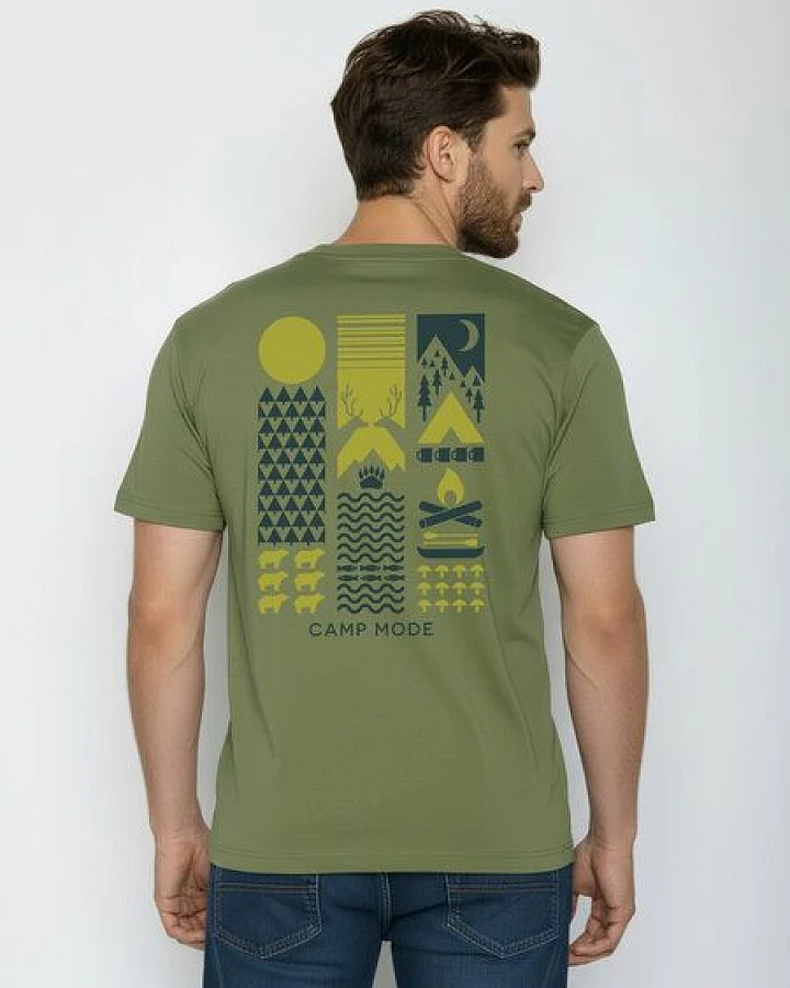 GREENBOMB Camp Mode Fusion - Lässiges Oversize-T-Shirt aus Bio-Baumwolle / hochwertiger Print / GOTS / Fair & Vegan