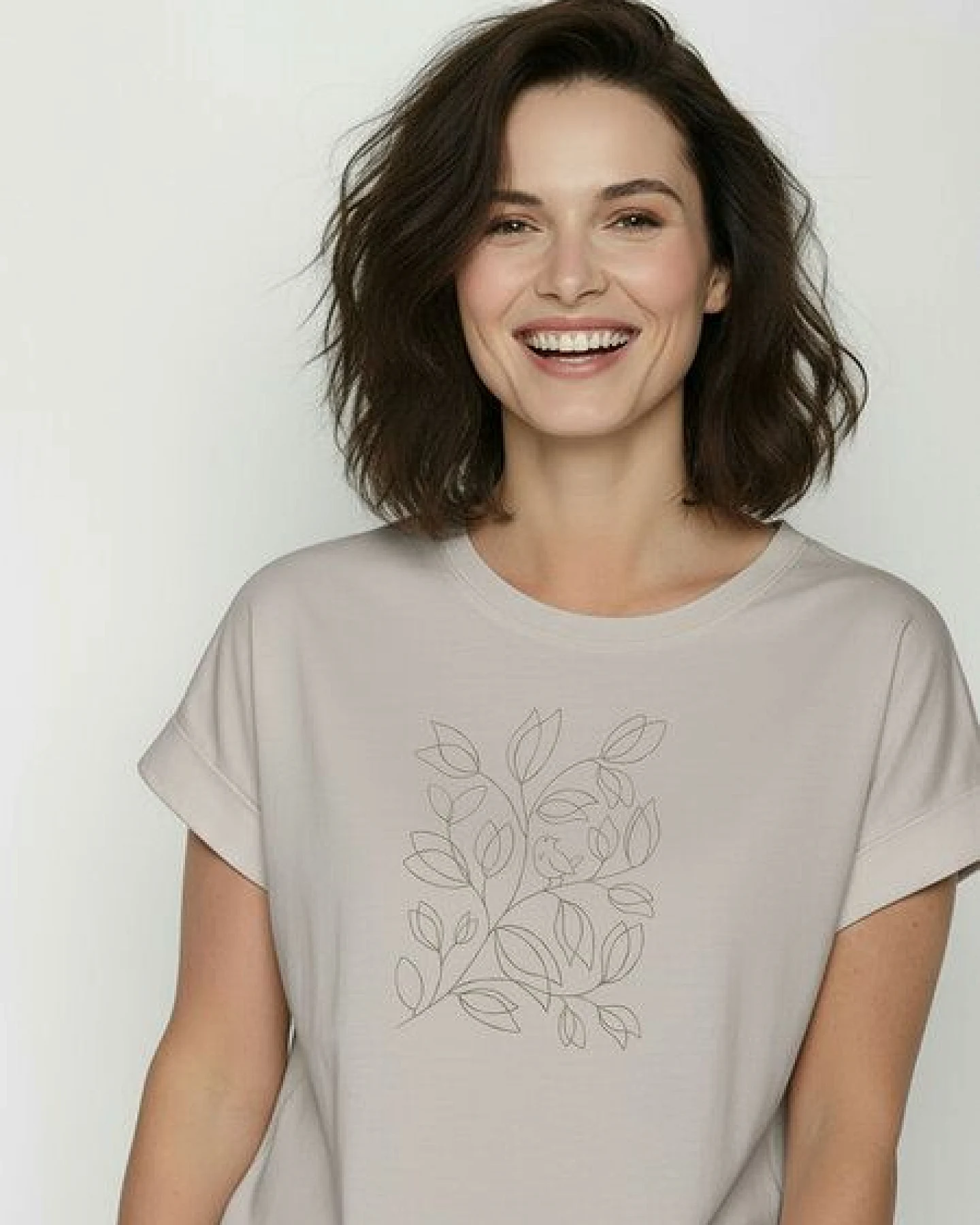 GREENBOMB Leafline Loony - Sportliches T-Shirt aus Bio-Baumwolle mit Rollup Sleeve / hochwertiger Print / GOTS / Fair & Vegan – Ansicht 2