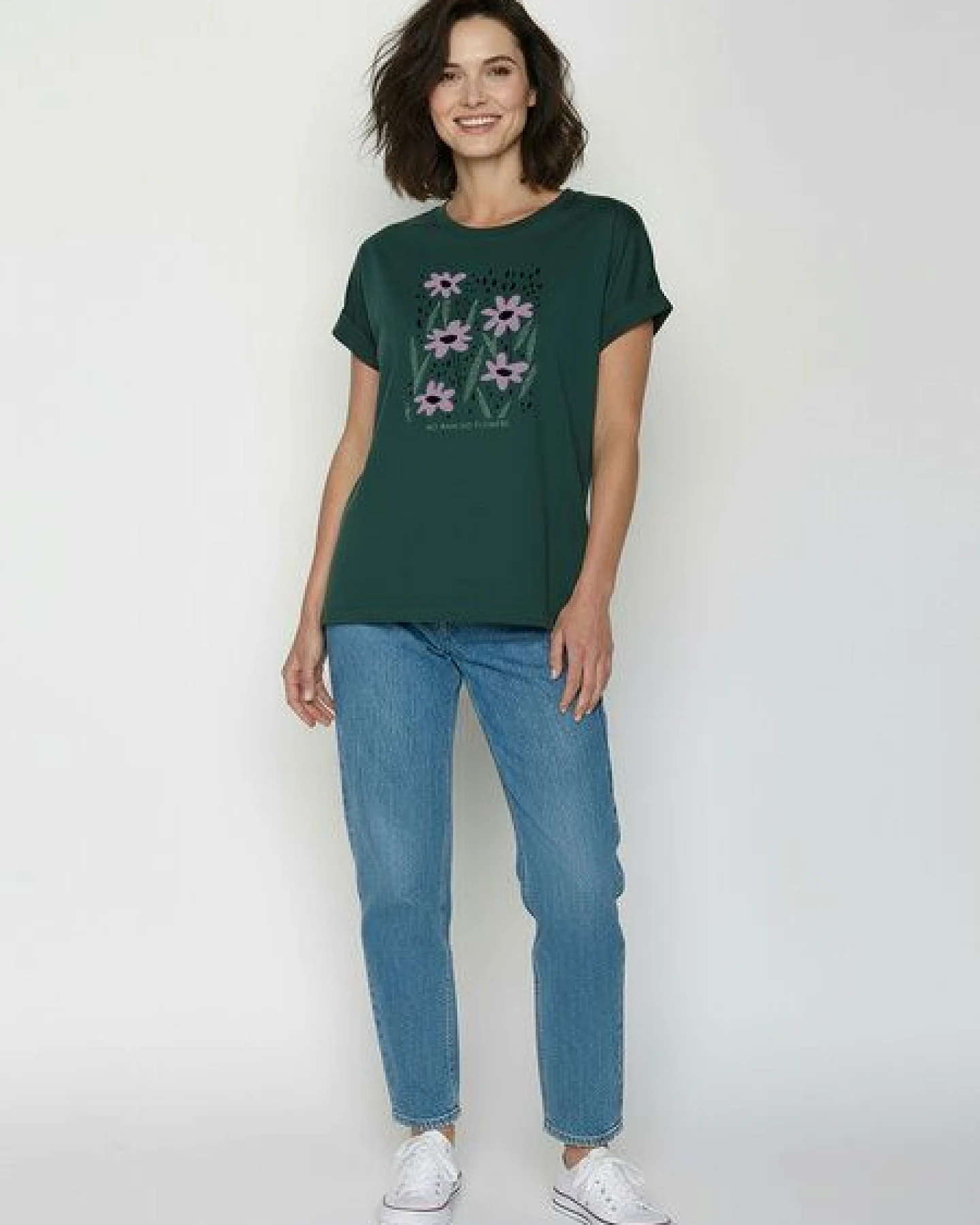 GREENBOMB No Rain Loony - Sportliches T-Shirt aus Bio-Baumwolle mit Rollup Sleeve / hochwertiger Print / GOTS / Fair & Vegan – Ansicht 3