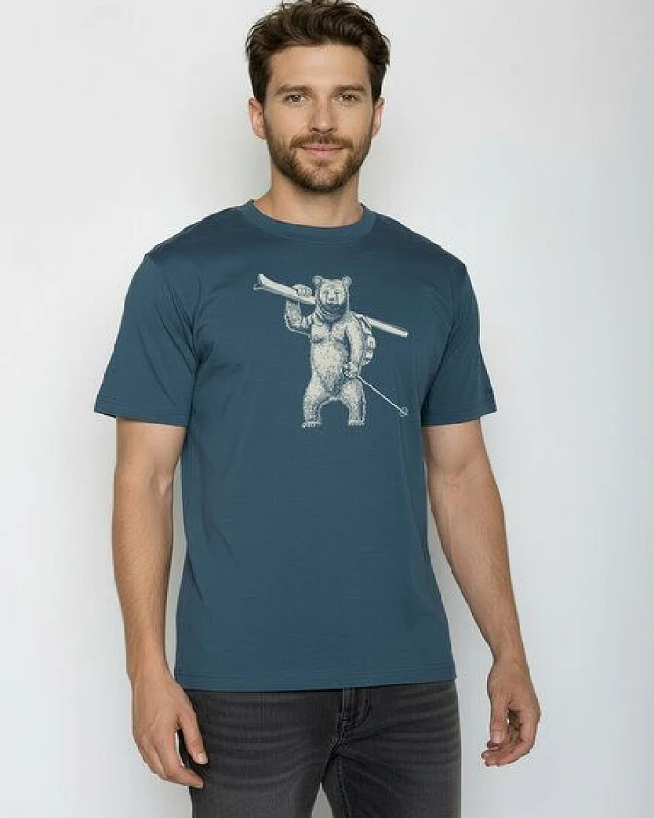 GREENBOMB Ski Bear Fusion - Lässiges Oversize-T-Shirt aus Bio-Baumwolle / hochwertiger Print / GOTS / Fair & Vegan