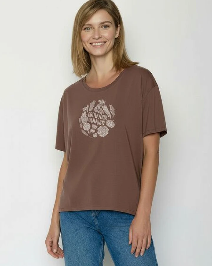GREENBOMB Veggie Patch Feel - Lässiges T-Shirt aus Bio-Baumwoll-Mix / hochwertiger Print / GOTS / Fair & Vegan