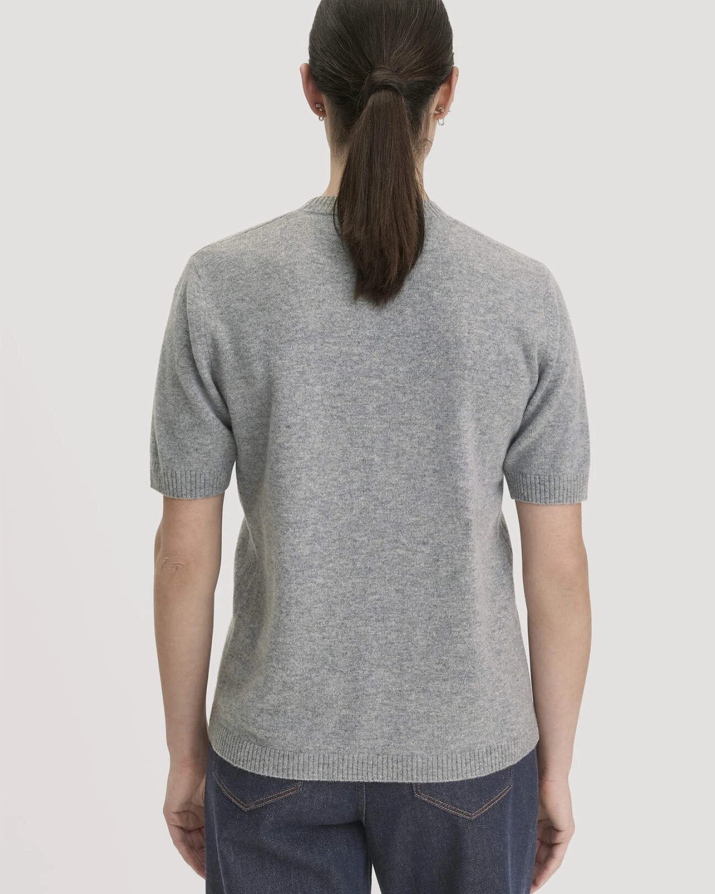 hessnatur Damen Pullover Relaxed aus Bio-Schurwolle mit Cashmere - grau - Größe L – Ansicht 3