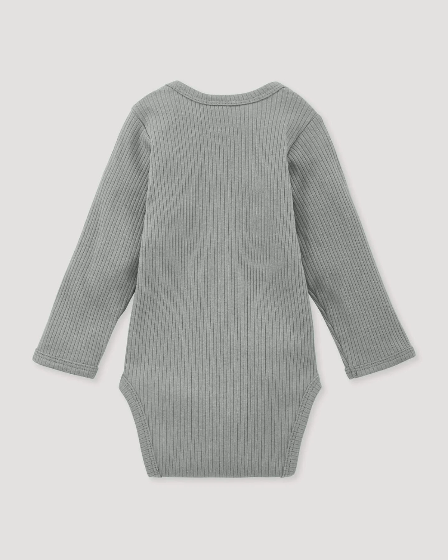 hessnatur Baby Body Langarm aus Bio-Baumwolle mit Bio-Merinowolle - blau - Größe 62/68 – Ansicht 2