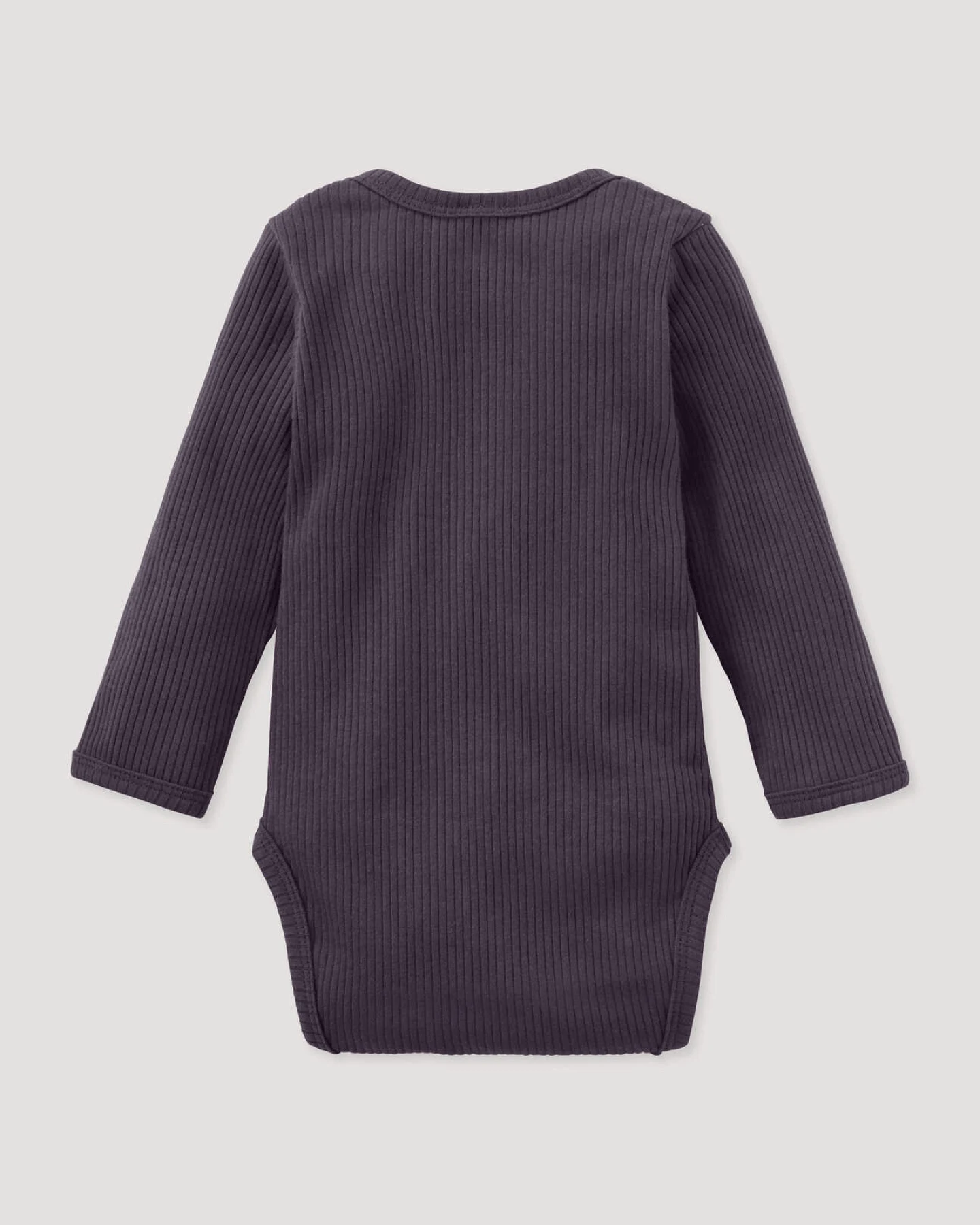 hessnatur Baby Body Langarm aus Bio-Baumwolle mit Bio-Merinowolle - lila - Größe 62/68 – Ansicht 2