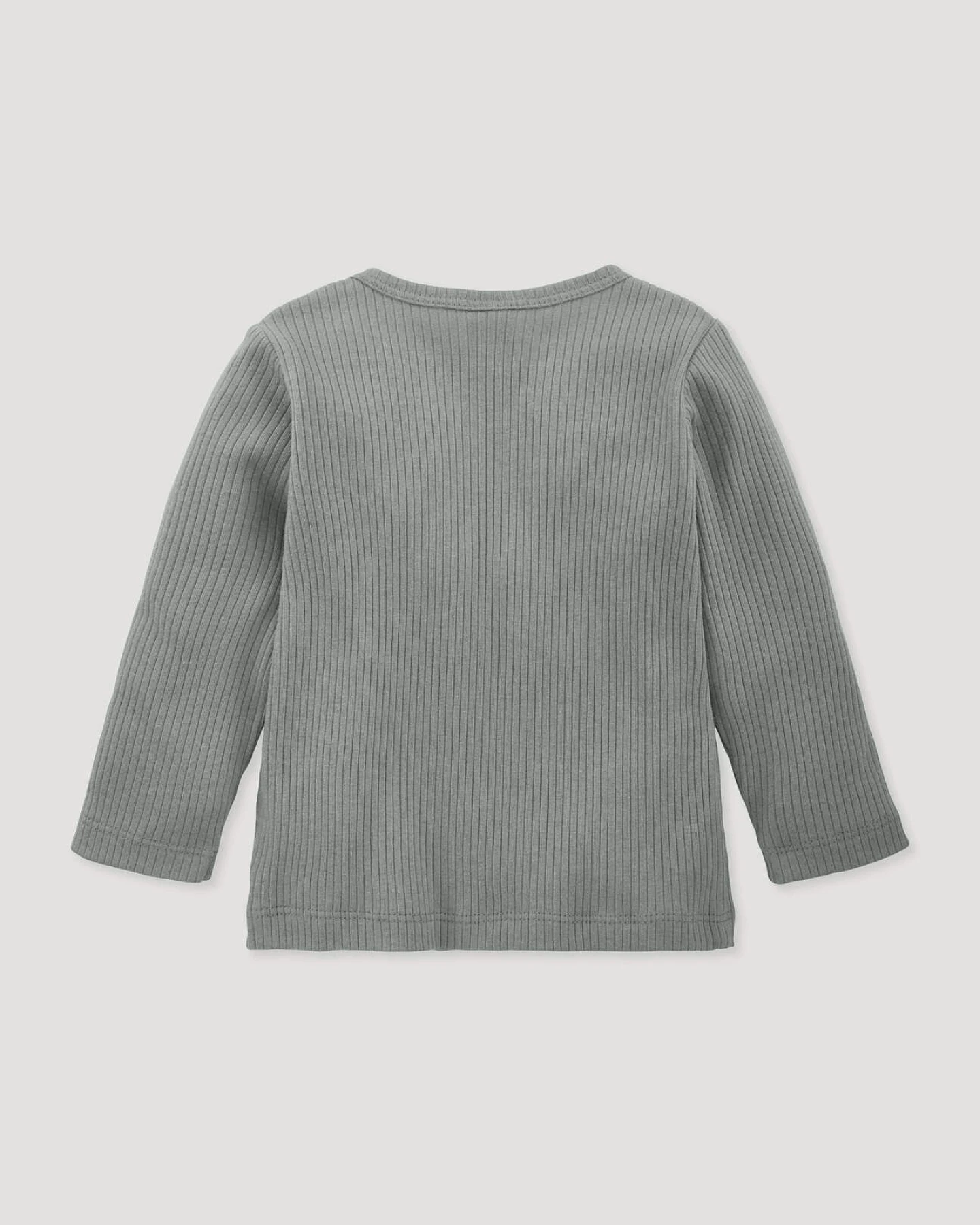 hessnatur Baby Longsleeve aus Bio-Baumwolle mit Bio-Merinowolle - blau - Größe 74/80 – Ansicht 2