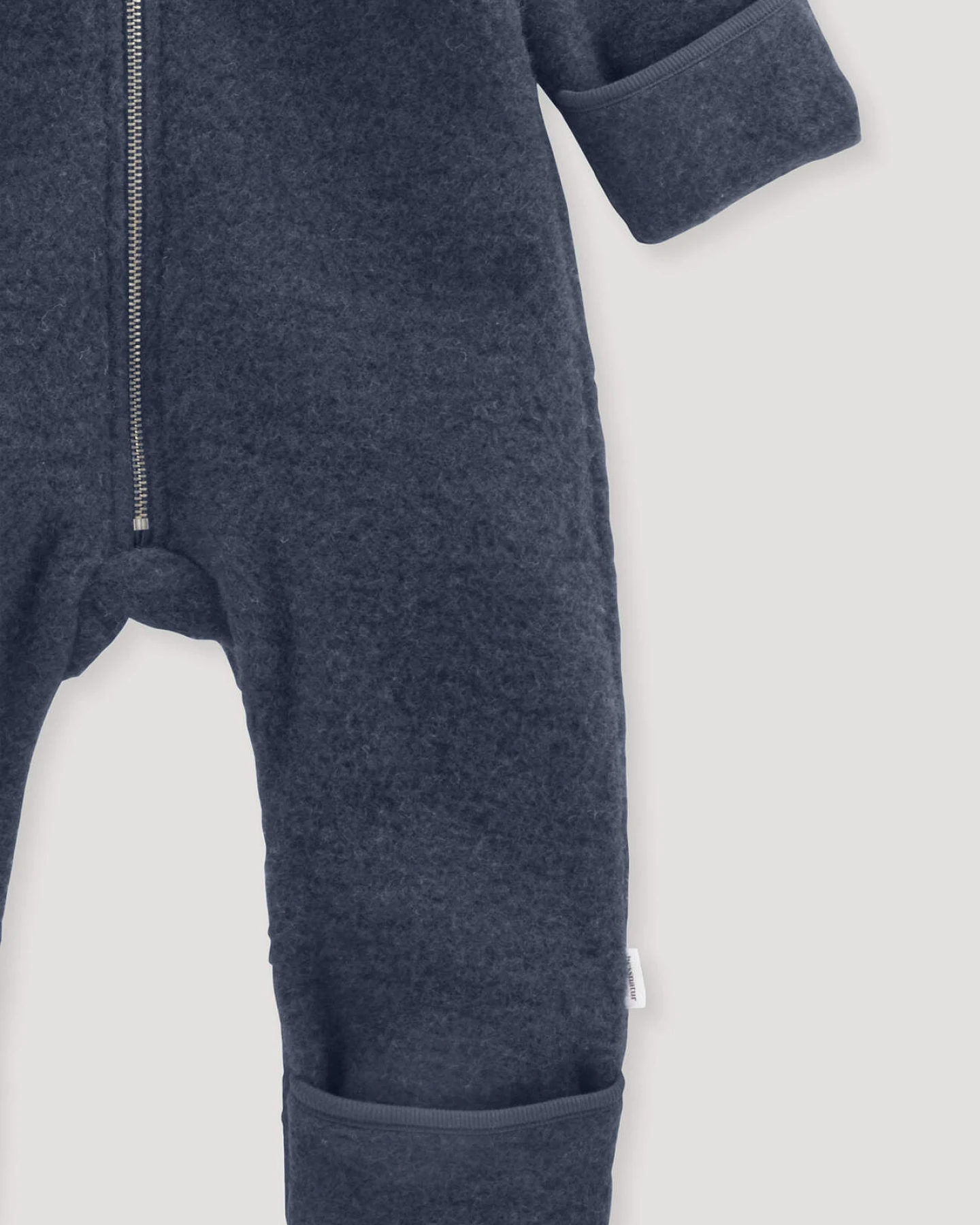 hessnatur Baby Wollfleece Overall aus Bio-Merinowolle - blau - Größe 50/56 – Ansicht 3